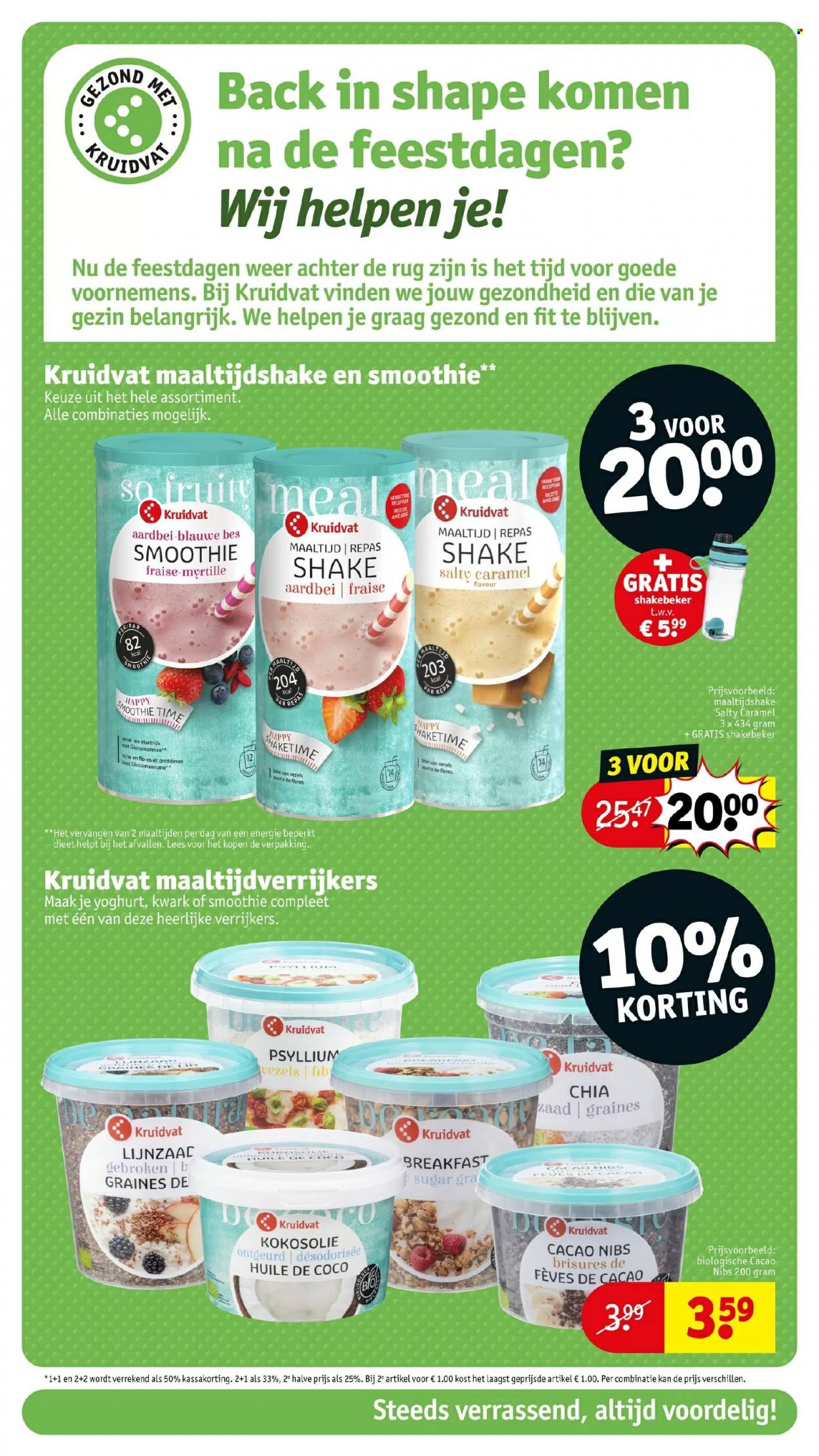 thumbnail - Kruidvat-aanbieding - 4-1-2022 - 16-1-2022 -  producten in de aanbieding - yoghurt, chia, lijnzaad, smoothie, Psyllium. Pagina 28.