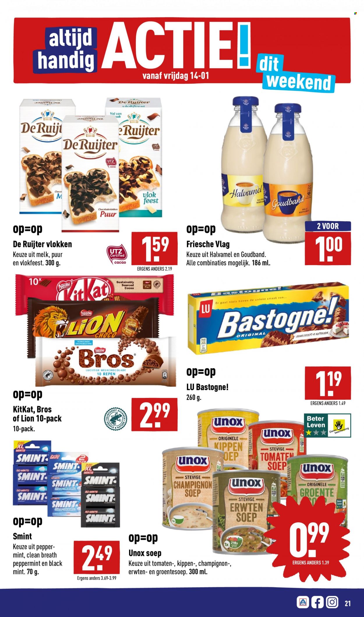 thumbnail - Aldi-aanbieding - 10-1-2022 - 16-1-2022 -  producten in de aanbieding - melk, melkchocolade, Nestlé. Pagina 21.