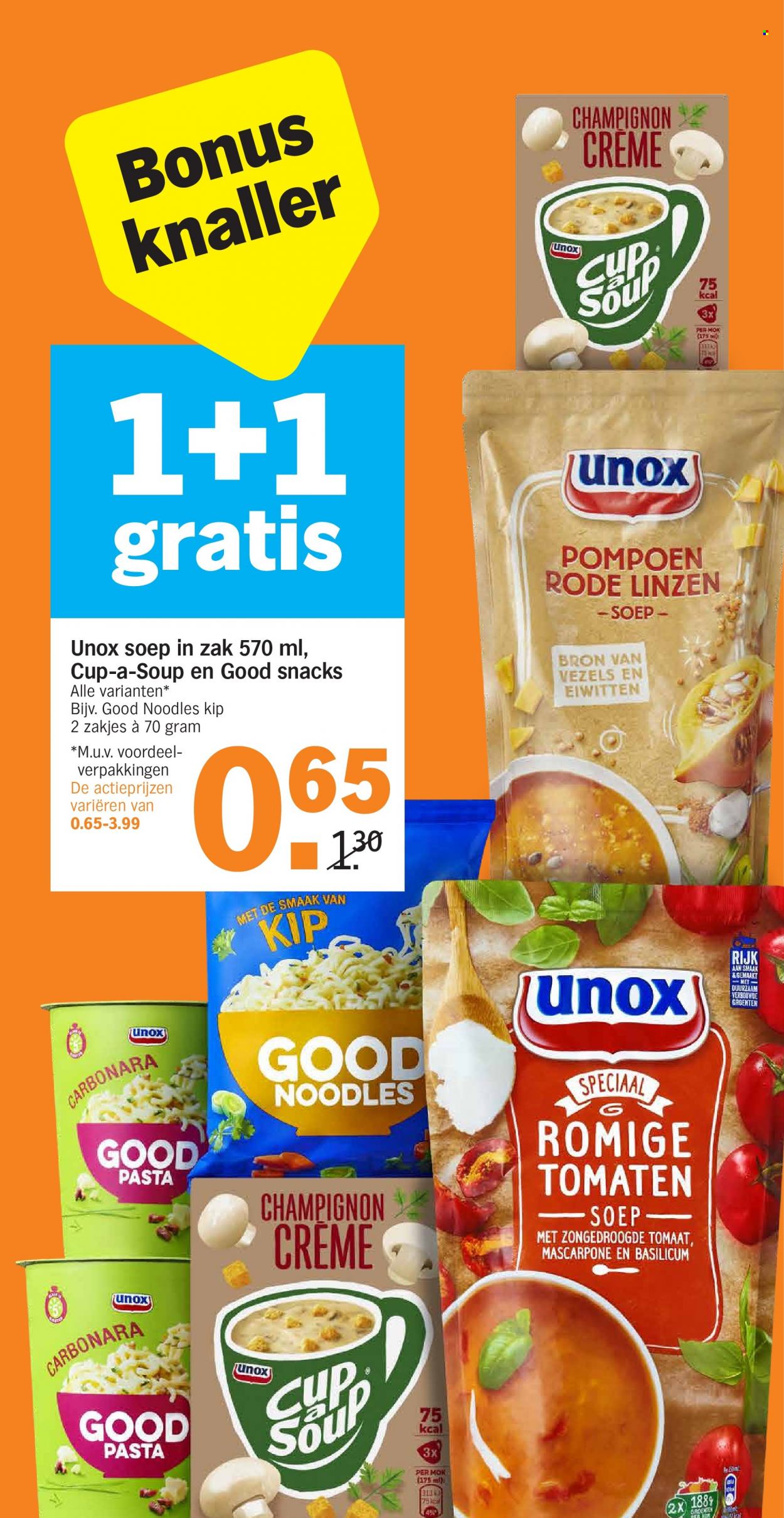 thumbnail - Albert Heijn-aanbieding - 10-1-2022 - 16-1-2022 -  producten in de aanbieding - pompoen, cup-a-soup, Mascarpone, linzen, zongedroogde tomaat, pasta. Pagina 14.