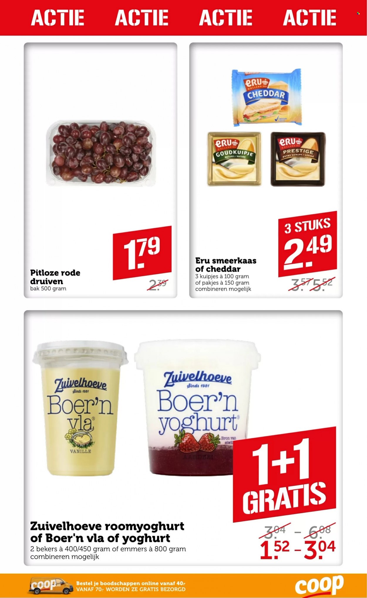 thumbnail - Coop-aanbieding - 17-1-2022 - 23-1-2022 -  producten in de aanbieding - druiven, smeerkaas, Cheddar, yoghurt. Pagina 12.
