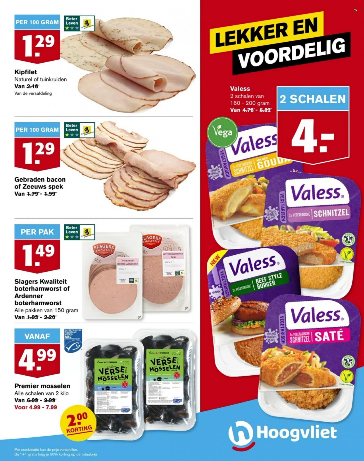 thumbnail - Hoogvliet-aanbieding - 19-1-2022 - 25-1-2022 -  producten in de aanbieding - kipfilet, vegetarisch eten, bacon. Pagina 9.