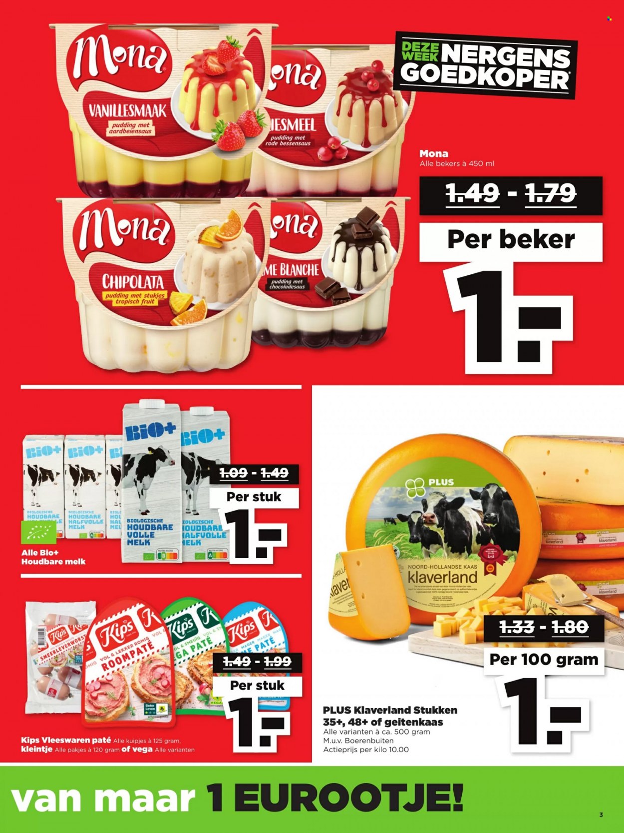 thumbnail - Plus-aanbieding - 23-1-2022 - 29-1-2022 -  producten in de aanbieding - chipolataworstjes, kaas, melk, volle melk. Pagina 3.