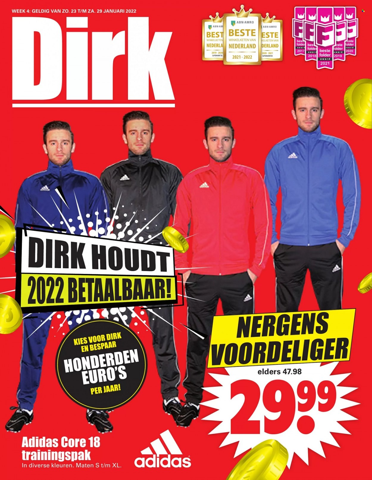 thumbnail - Dirk-aanbieding - 23-1-2022 - 29-1-2022 -  producten in de aanbieding - Adidas. Pagina 1.