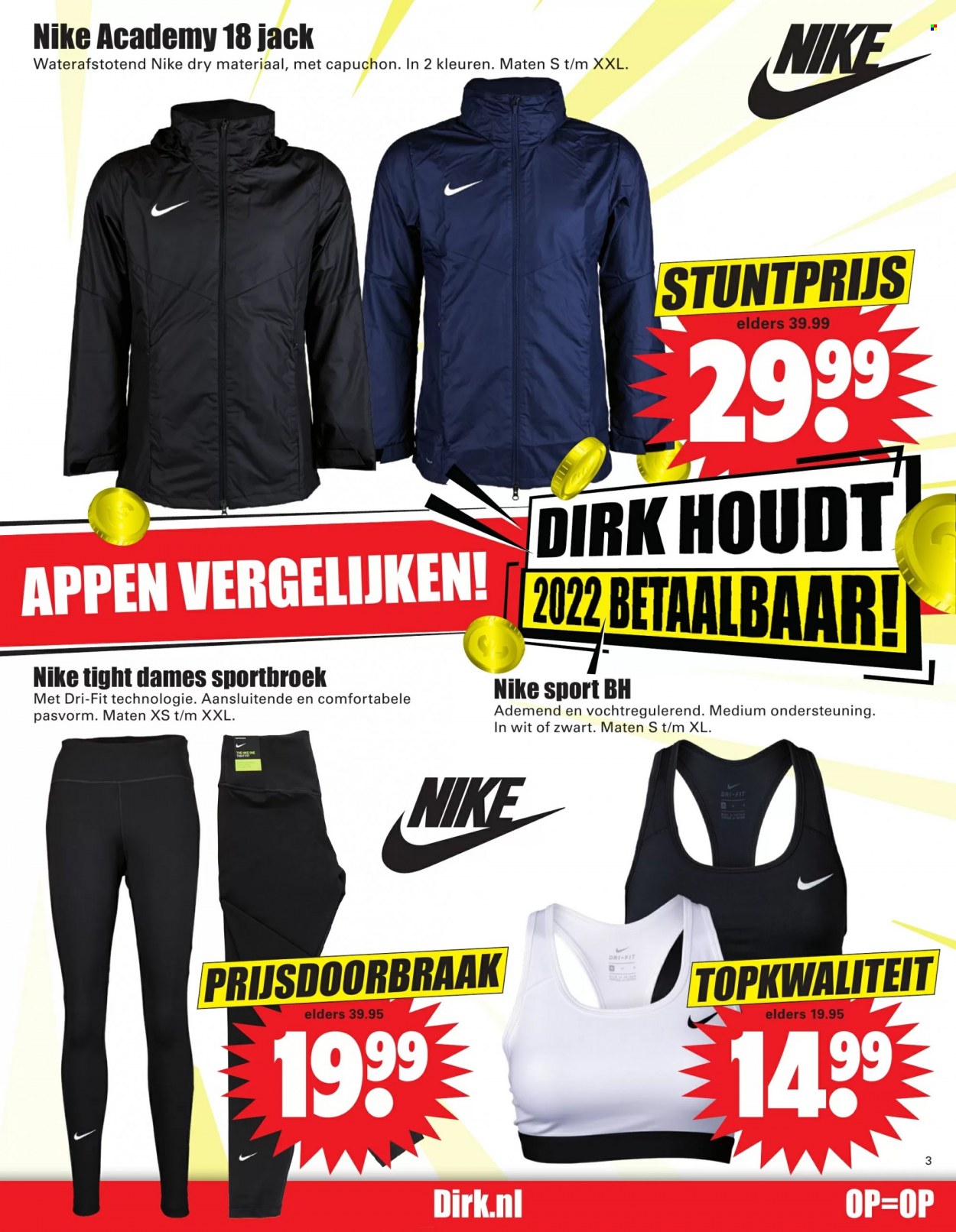 thumbnail - Dirk-aanbieding - 23-1-2022 - 29-1-2022 -  producten in de aanbieding - Nike, Sport BH. Pagina 3.
