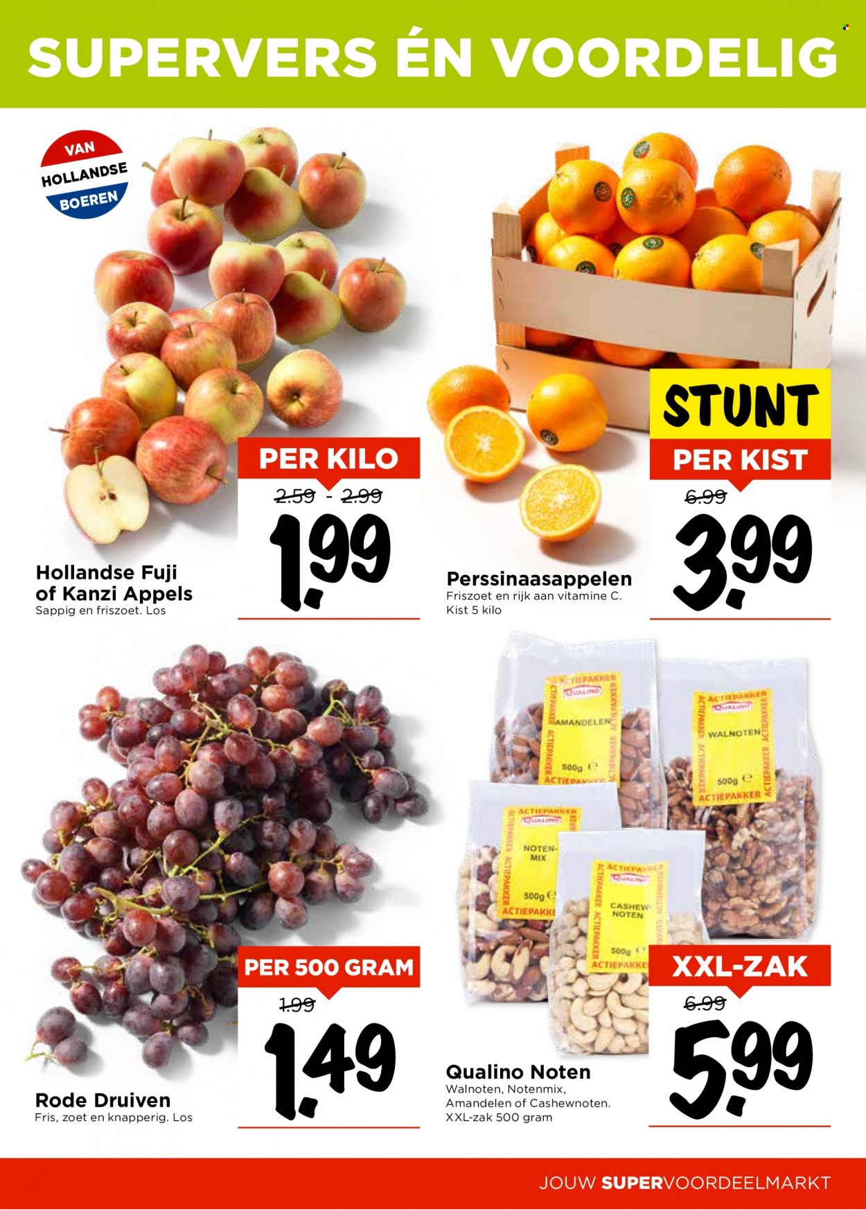 thumbnail - Vomar-aanbieding - 23-1-2022 - 29-1-2022 -  producten in de aanbieding - appels, druiven, perssinaasappelen, cashewnoten, walnoten, amandelen, vitamine. Pagina 13.