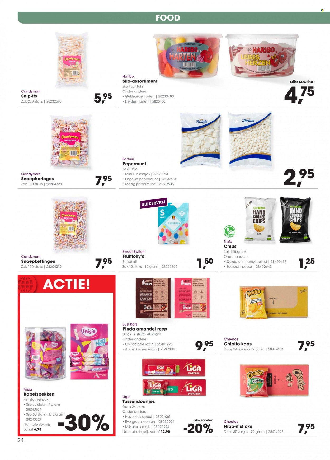 thumbnail - Hanos-aanbieding - 24-1-2022 - 6-2-2022 -  producten in de aanbieding - kaas, melk, chocolade, cheetos, chips, kaneel. Pagina 24.