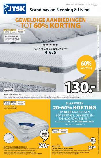 JYSK-aanbieding - 21.2.2022 - 6.3.2022.