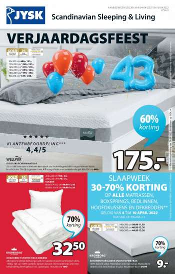 JYSK-aanbieding - 4.4.2022 - 18.4.2022.