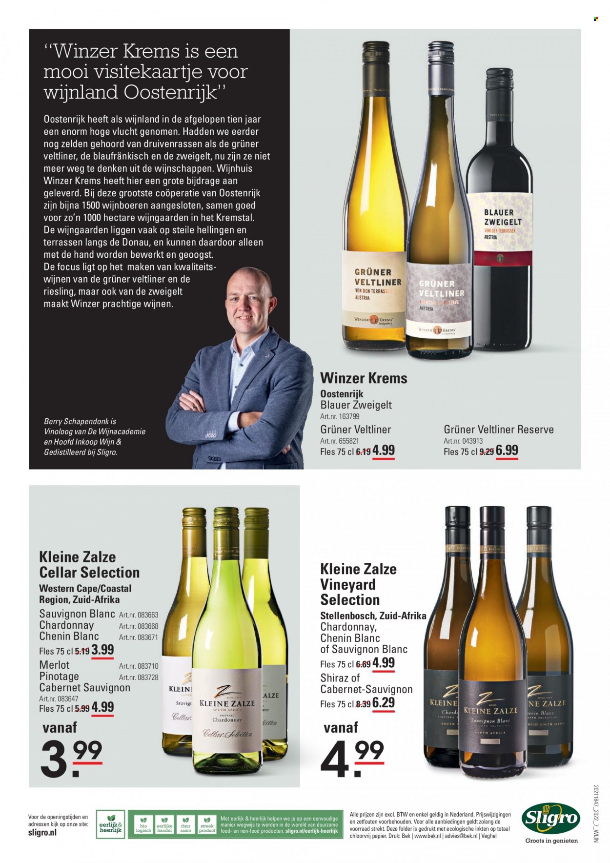 thumbnail - Sligro-aanbieding - 12-5-2022 - 30-5-2022 -  producten in de aanbieding - Cabernet Sauvignon, Chardonnay, Merlot, riesling, Sauvignon Blanc, wijn. Pagina 12.