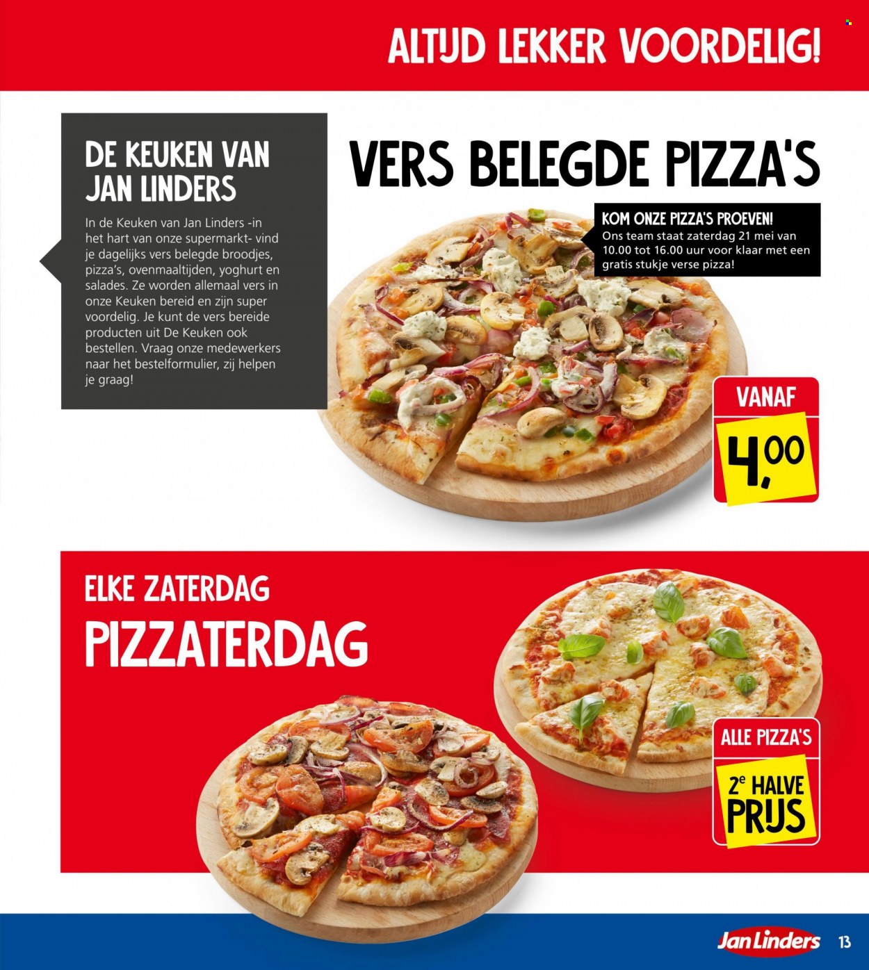 thumbnail - Jan Linders-aanbieding - 18-5-2022 - 22-5-2022 -  producten in de aanbieding - pizza, broodje, yoghurt, kom. Pagina 13.