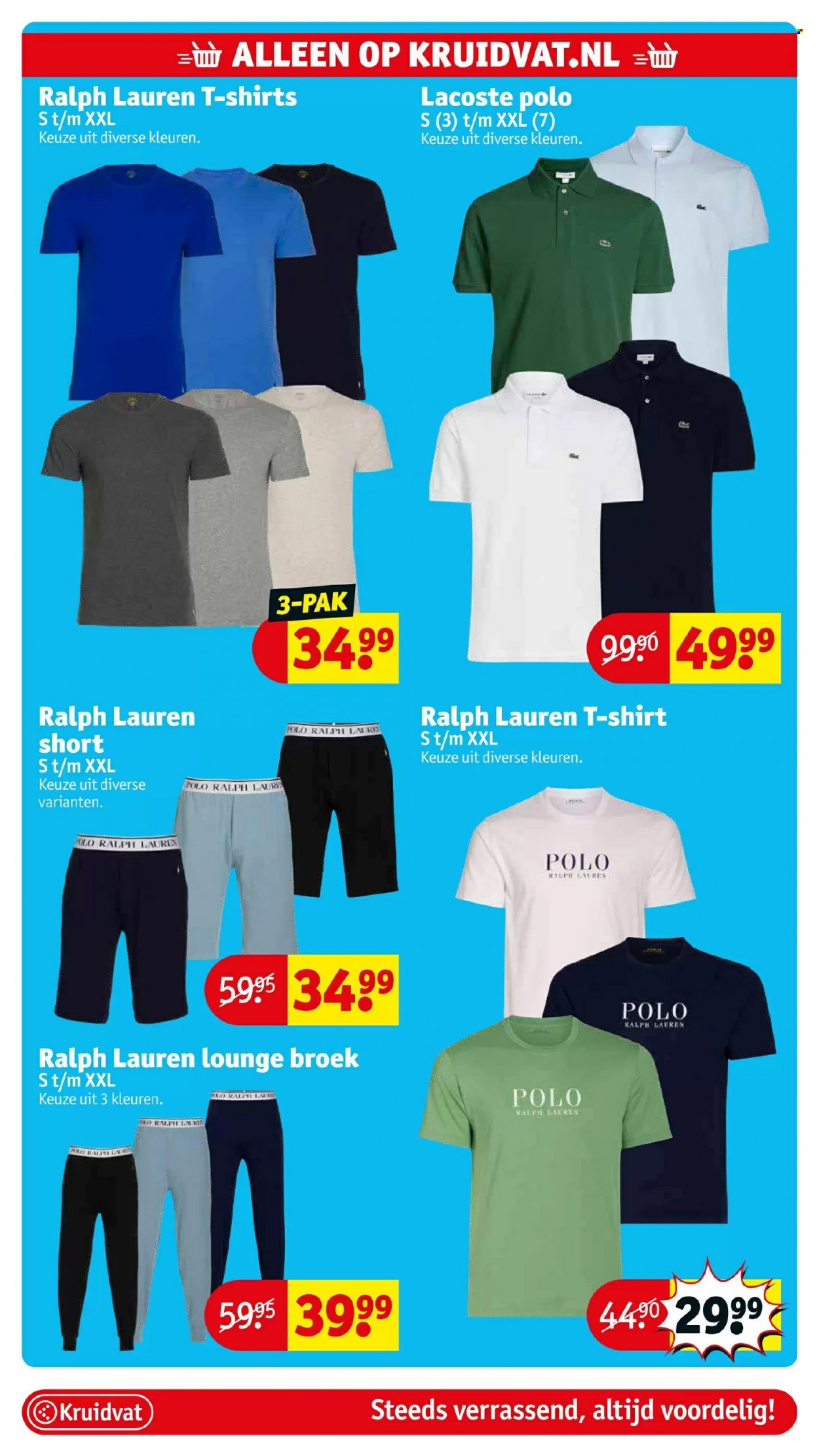 thumbnail - Kruidvat-aanbieding - 17-5-2022 - 22-5-2022 -  producten in de aanbieding - Lacoste, Ralph Lauren, short, broek, shirt, t-shirt. Pagina 19.
