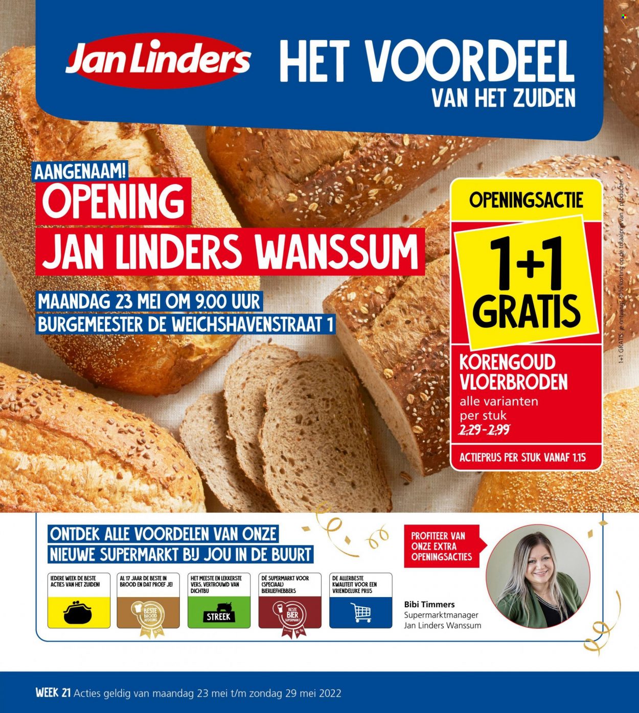 thumbnail - Jan Linders-aanbieding - 23-5-2022 - 29-5-2022 -  producten in de aanbieding - bier, brood. Pagina 1.