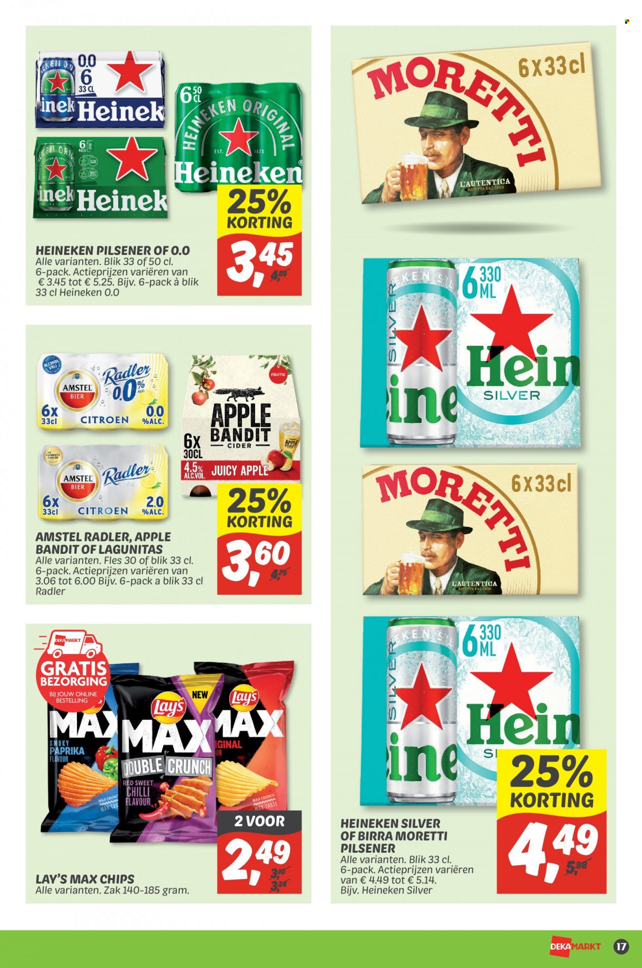 thumbnail - DekaMarkt-aanbieding - 22-5-2022 - 28-5-2022 -  producten in de aanbieding - pilsener, Amstel Bier, Heineken, bier, citroen, chips, cider. Pagina 17.