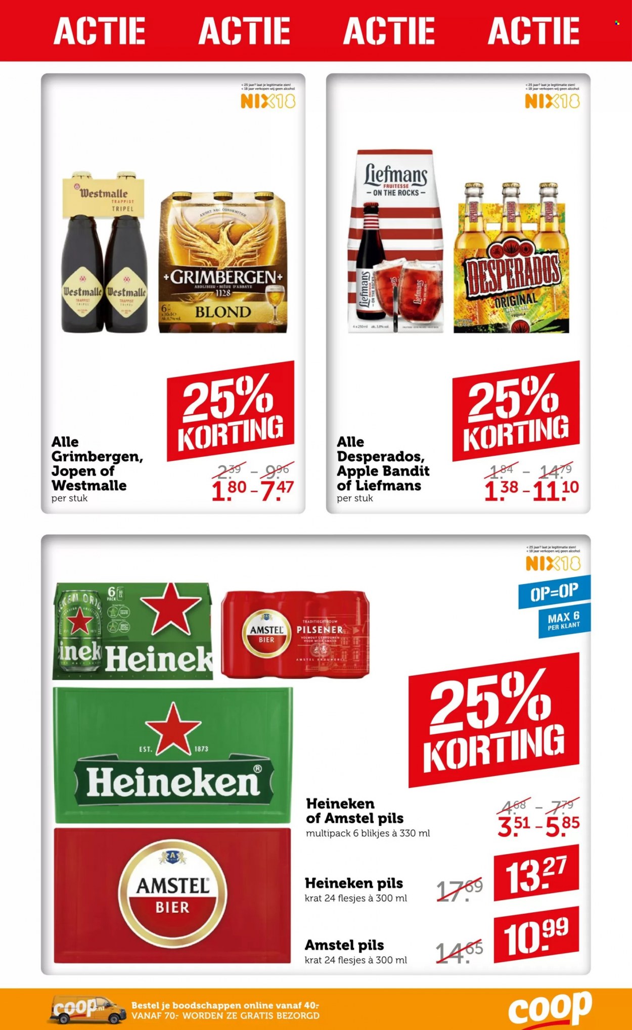 thumbnail - Coop-aanbieding - 23-5-2022 - 29-5-2022 -  producten in de aanbieding - pilsener, Amstel Bier, Heineken, bier, Liefmans, Desperados. Pagina 22.