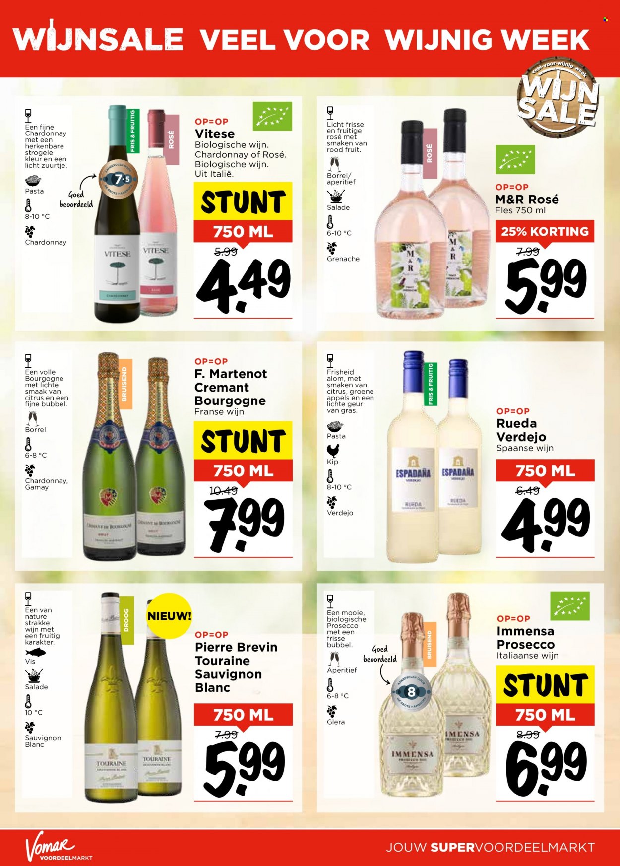 thumbnail - Vomar-aanbieding - 22-5-2022 - 28-5-2022 -  producten in de aanbieding - appels, pasta, Chardonnay, prosecco, Sauvignon Blanc, wijn. Pagina 29.