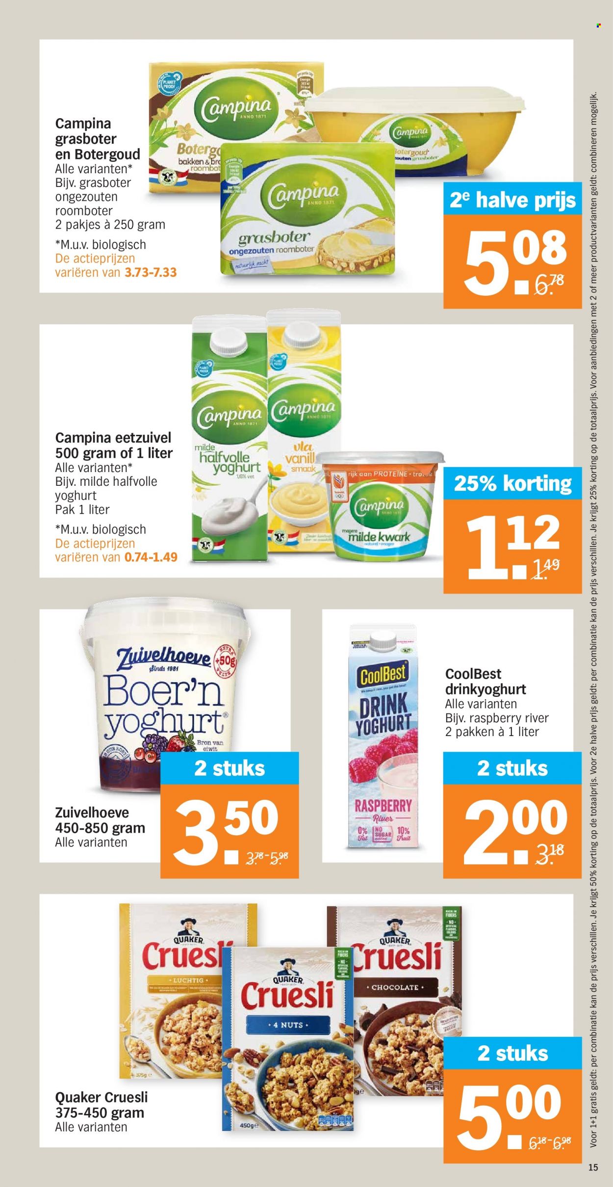 thumbnail - Albert Heijn-aanbieding - 30-5-2022 - 6-6-2022 -  producten in de aanbieding - Campina, yoghurt, roomboter. Pagina 17.