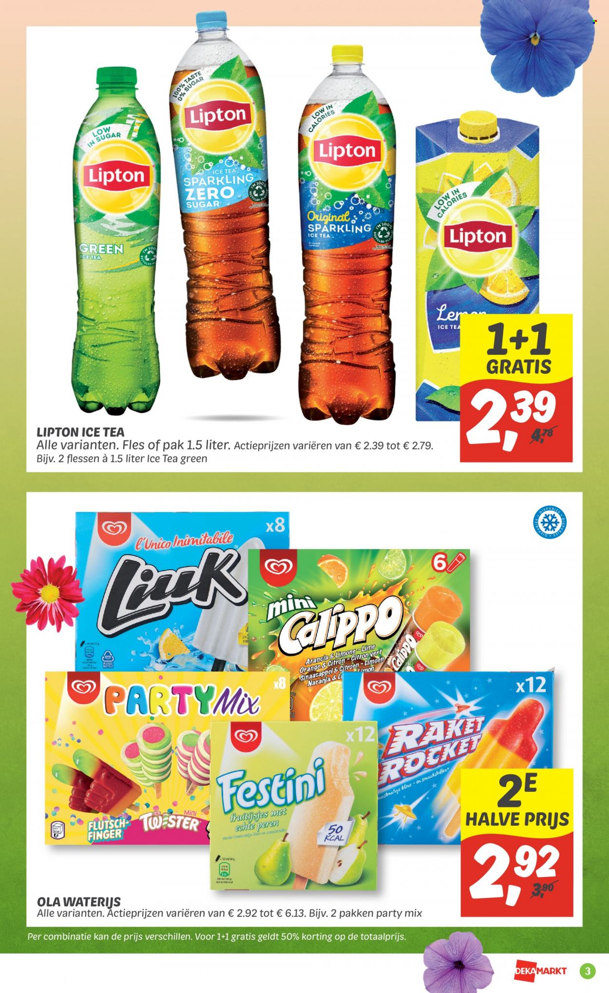 thumbnail - DekaMarkt-aanbieding - 29-5-2022 - 3-6-2022 -  producten in de aanbieding - citroen, limoen, sinaasappels, Lipton, Lipton Ice Tea, ice tea, thee. Pagina 3.