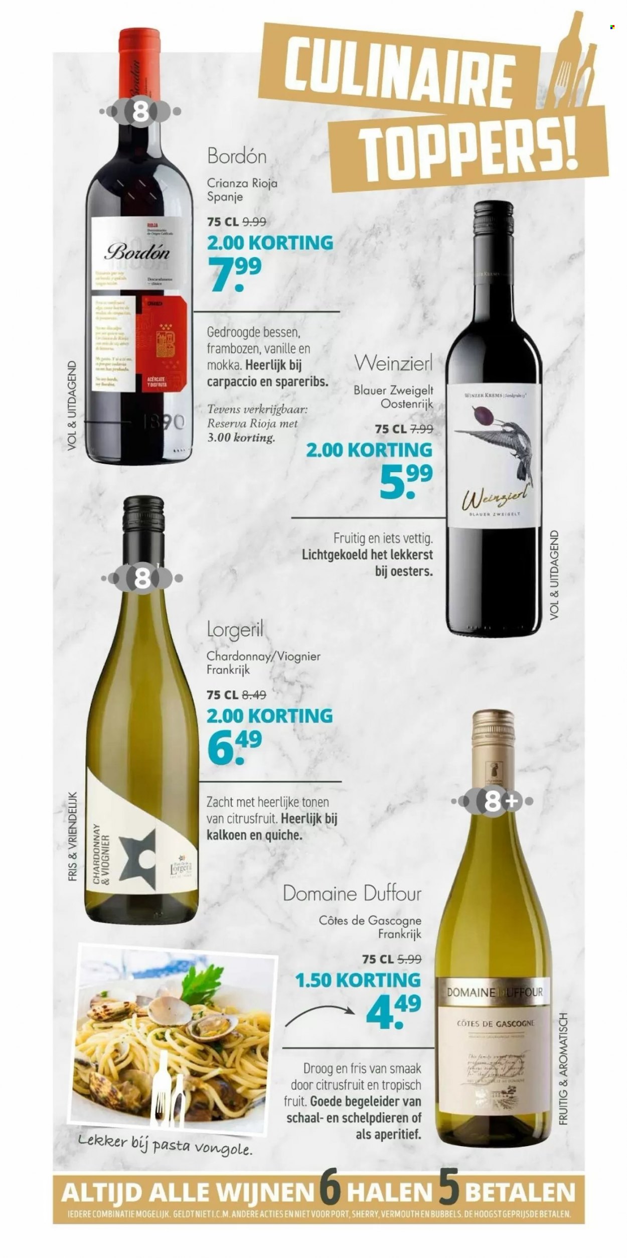 thumbnail - Mitra-aanbieding - 20-6-2022 - 3-7-2022 -  producten in de aanbieding - Chardonnay, Rioja, Côtes de Gascogne, wijn, Frankrijk, sherry. Pagina 9.