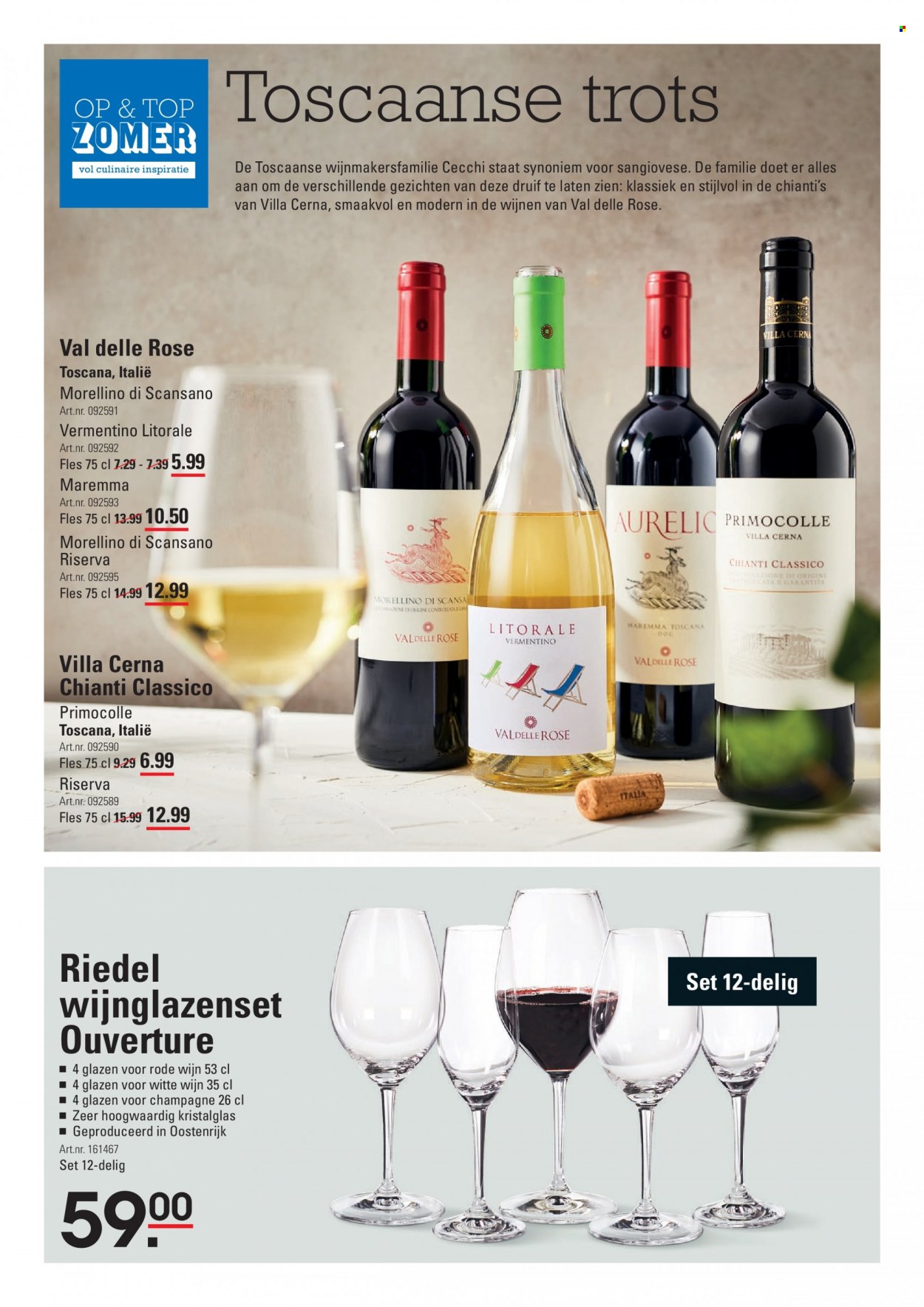 thumbnail - Sligro-aanbieding - 23-6-2022 - 11-7-2022 -  producten in de aanbieding - champagne, Chianti, rode wijn, witte wijn, wijn, glazen. Pagina 6.