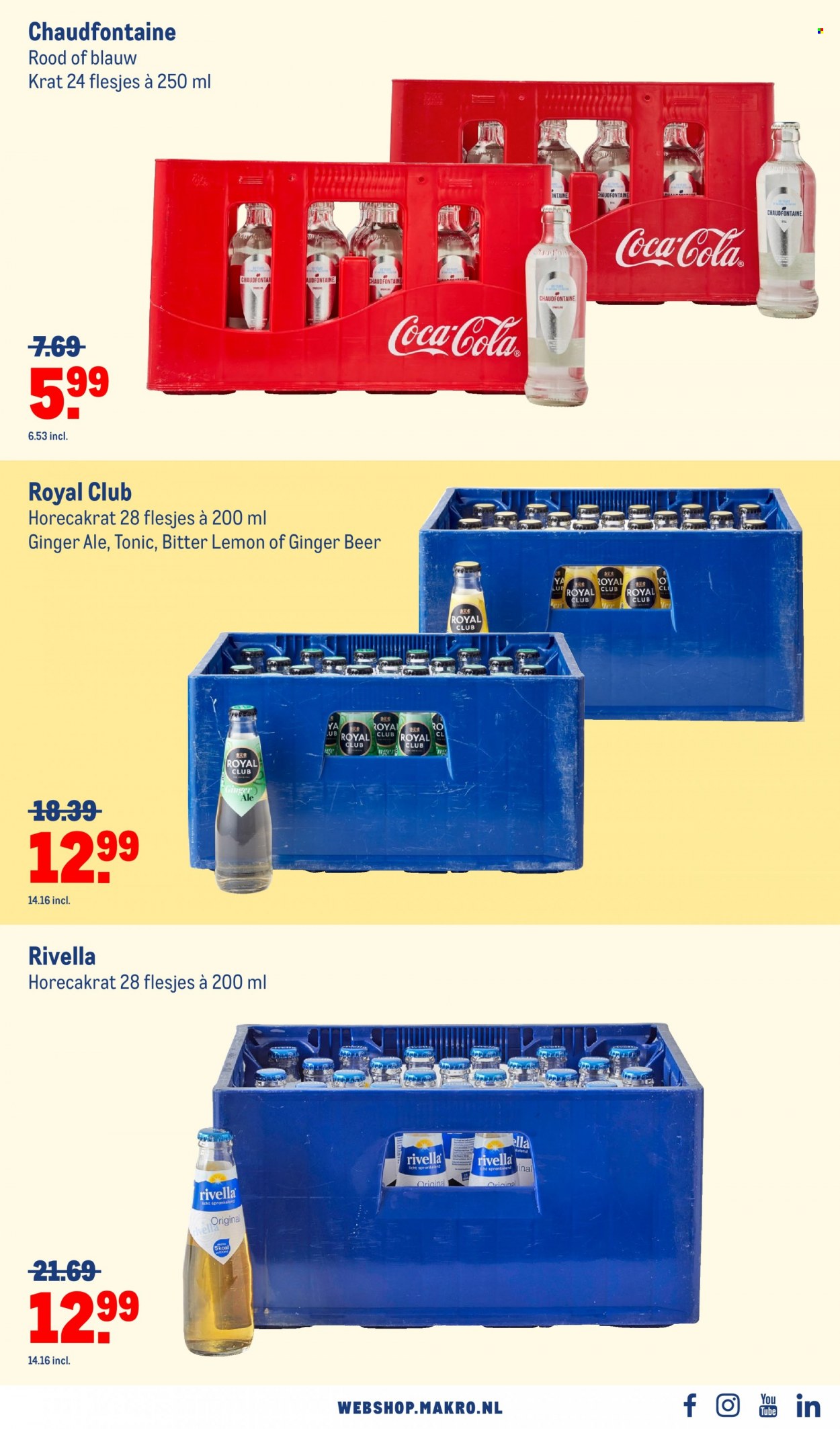 thumbnail - Makro-aanbieding - 22-6-2022 - 19-7-2022 -  producten in de aanbieding - Coca-Cola, ginger ale, ginger beer, chaudfontaine. Pagina 27.