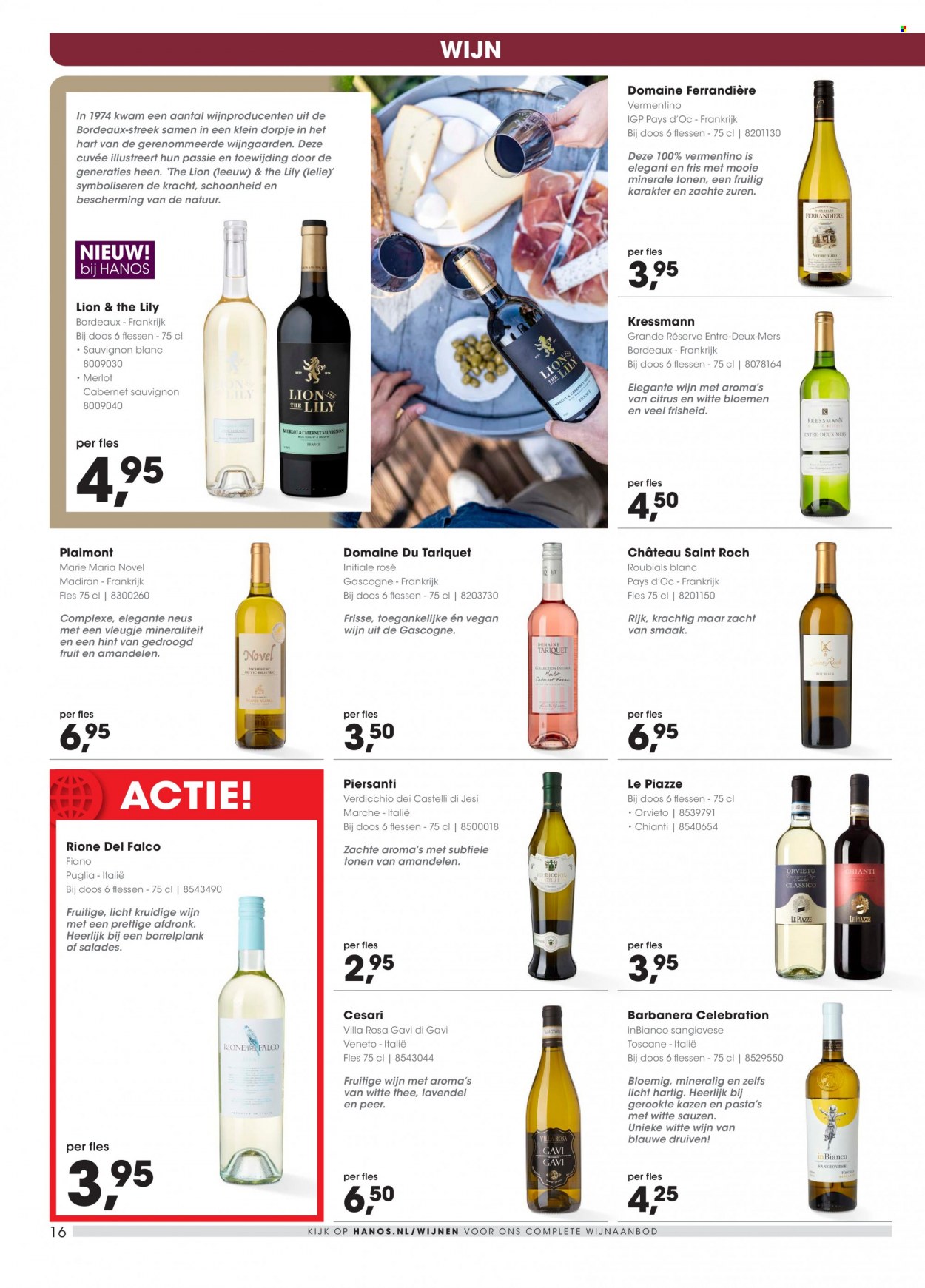 thumbnail - Hanos-aanbieding - 27-6-2022 - 10-7-2022 -  producten in de aanbieding - thee, Cabernet Sauvignon, Chianti, Merlot, Sauvignon Blanc, witte wijn, wijn, Bordeaux, Frankrijk, lavendel. Pagina 16.