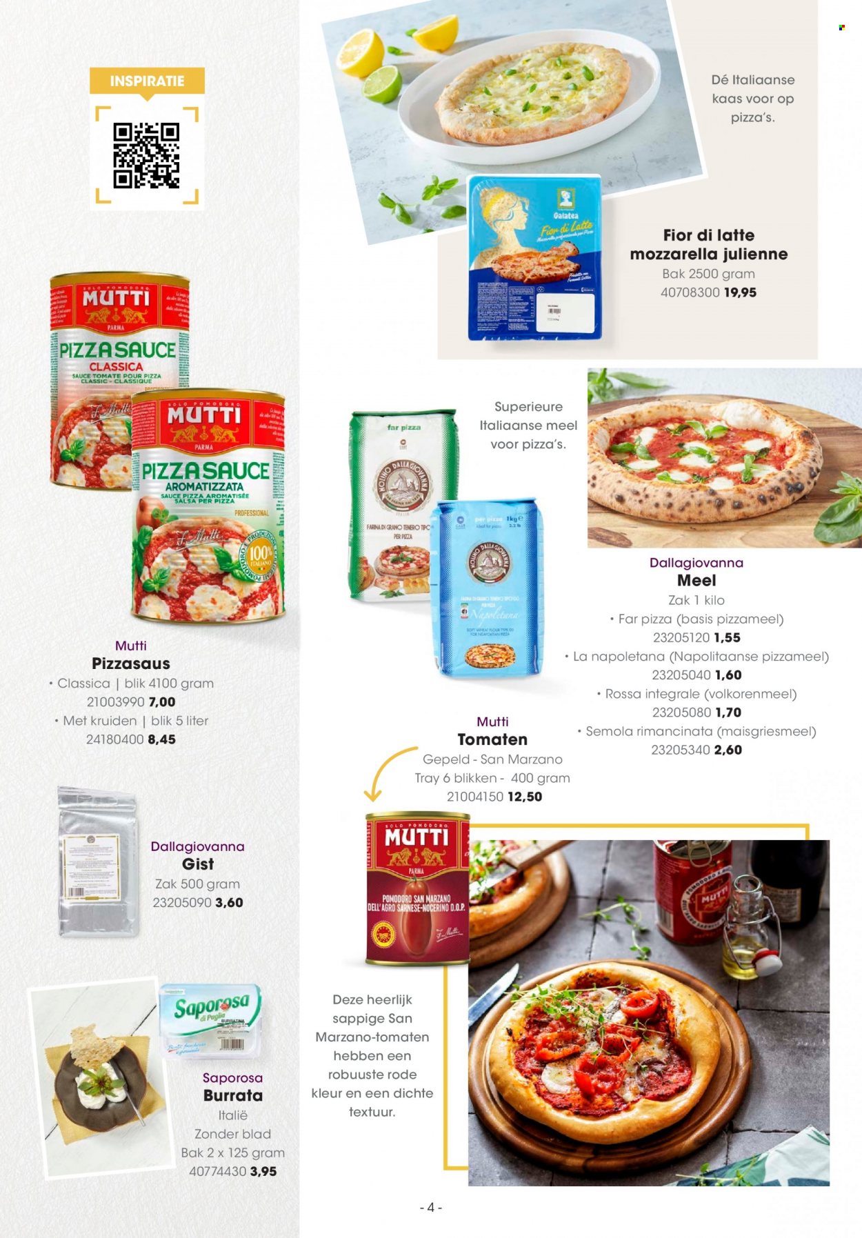 thumbnail - Hanos-aanbieding - 27-6-2022 - 24-7-2022 -  producten in de aanbieding - Burrata, kaas, gist, volkorenmeel, pizzasaus. Pagina 4.