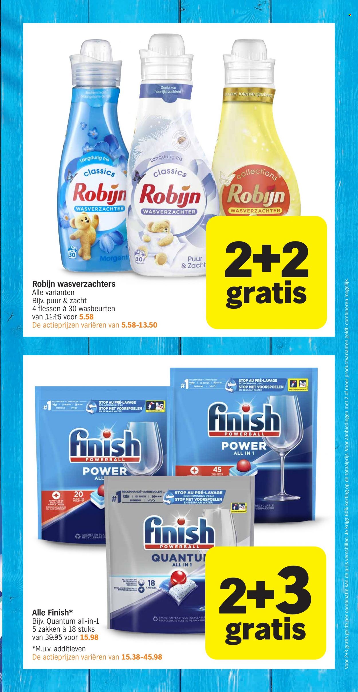 thumbnail - Albert Heijn-aanbieding - 4-7-2022 - 10-7-2022 -  producten in de aanbieding - Robijn, wasverzachter, Finish. Pagina 19.