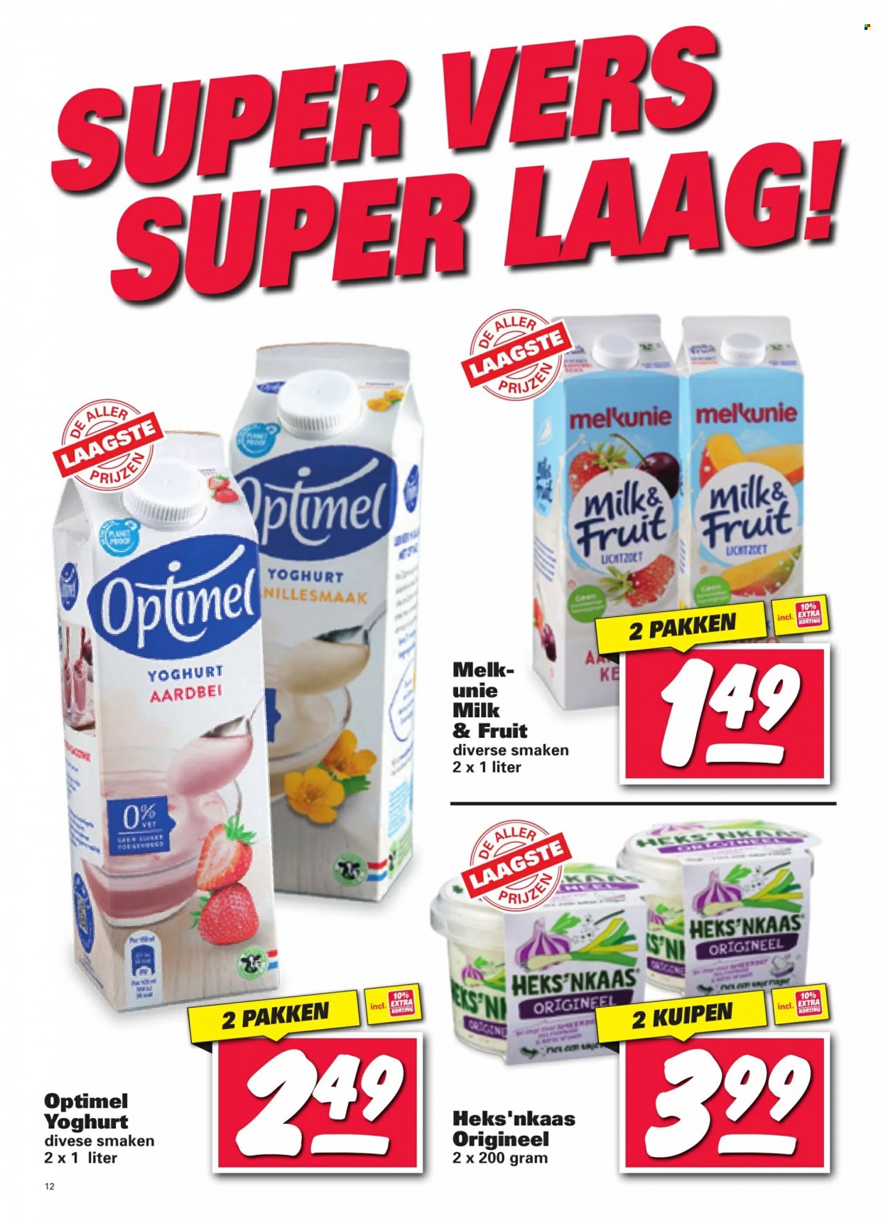thumbnail - Nettorama-aanbieding - 4-7-2022 - 10-7-2022 -  producten in de aanbieding - Heks'nkaas, yoghurt, melk. Pagina 12.