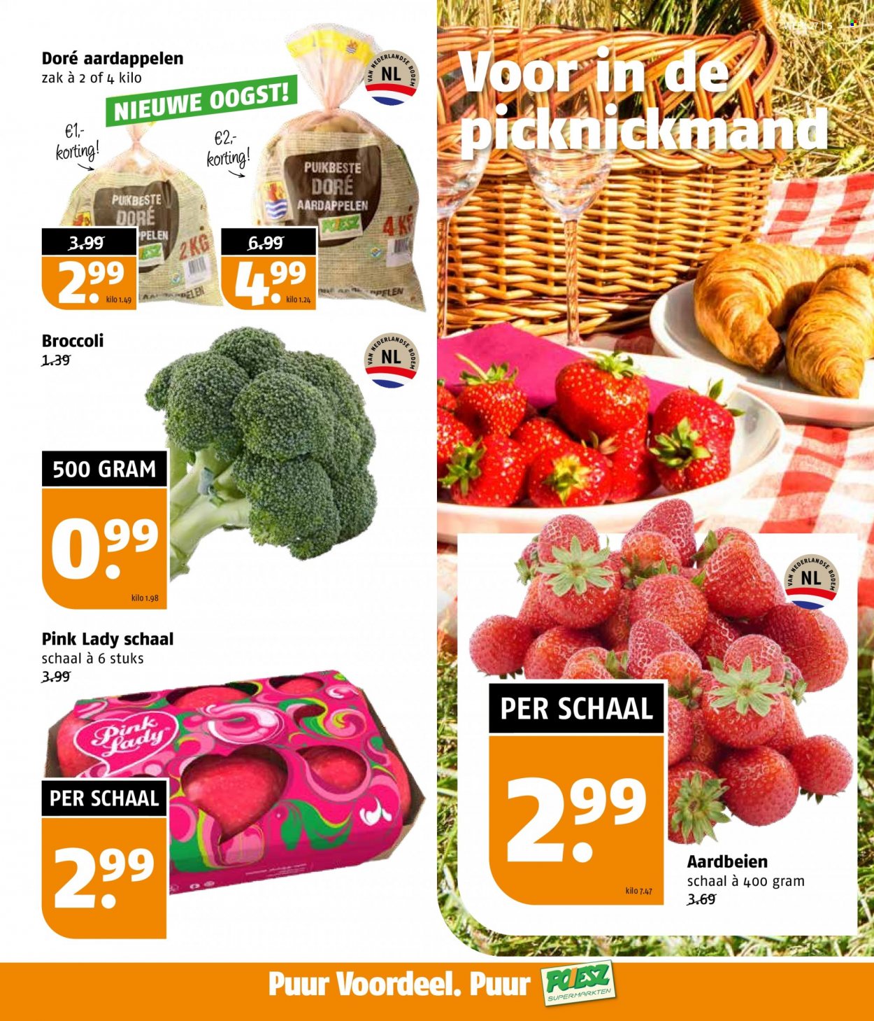 thumbnail - Poiesz-aanbieding - 4-7-2022 - 10-7-2022 -  producten in de aanbieding - aardappelen, broccoli, aardbeien. Pagina 5.