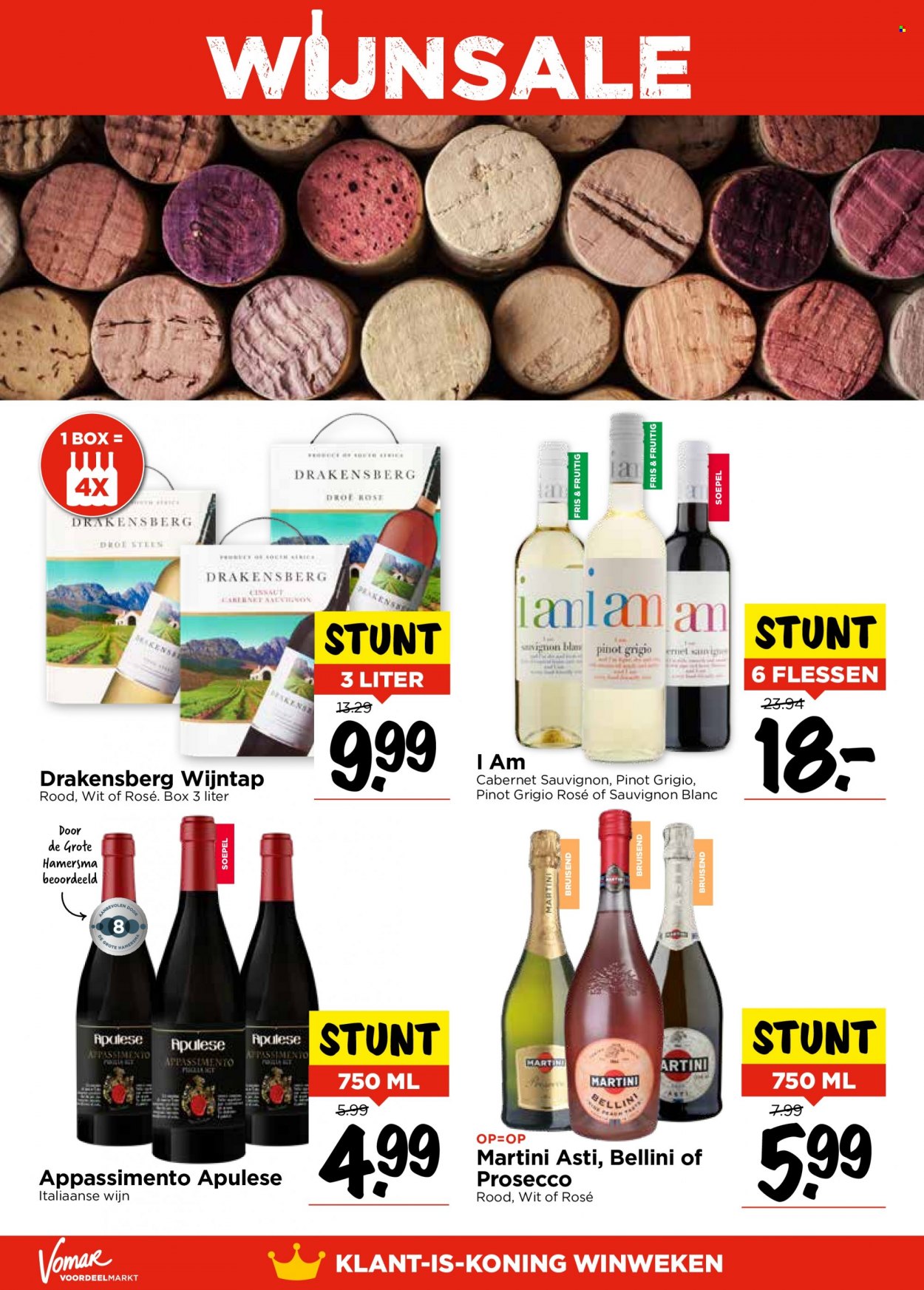thumbnail - Vomar-aanbieding - 3-7-2022 - 9-7-2022 -  producten in de aanbieding - Mate, Cabernet Sauvignon, Martini, prosecco, Sauvignon Blanc, wijn. Pagina 22.