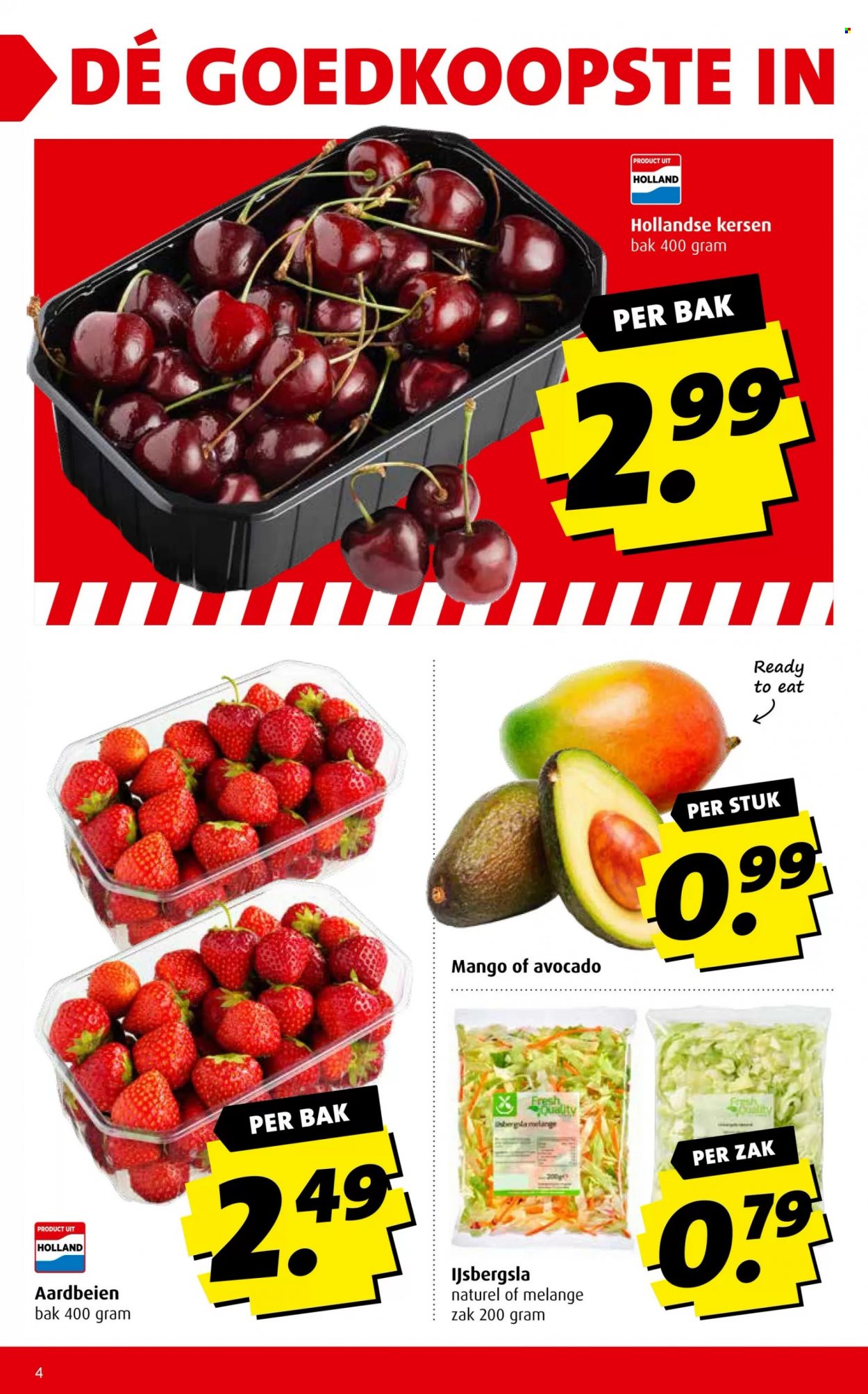 thumbnail - Boni-aanbieding - 6-7-2022 - 12-7-2022 -  producten in de aanbieding - aardbeien, avocado, kersen, mango. Pagina 4.