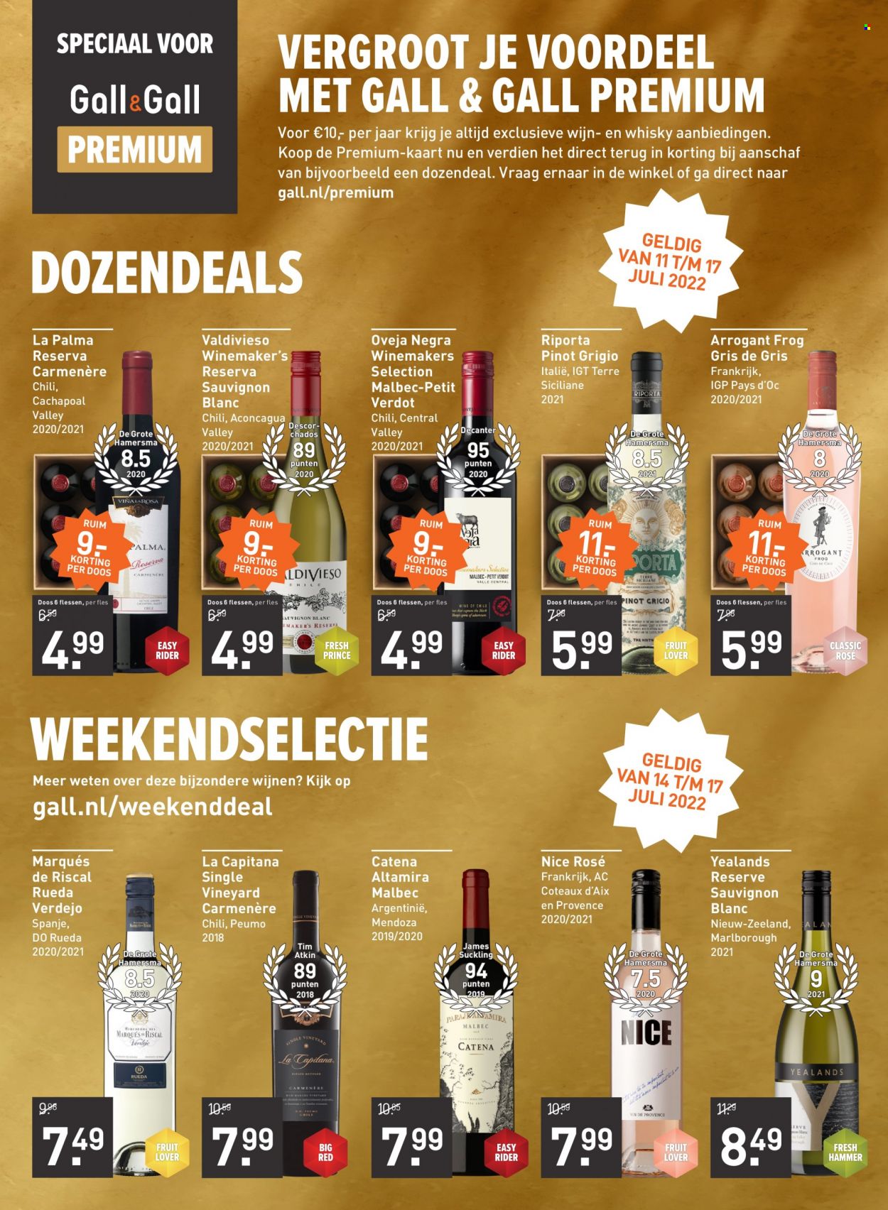 thumbnail - Gall & Gall-aanbieding - 4-7-2022 - 17-7-2022 -  producten in de aanbieding - Carmenère, Sauvignon Blanc, wijn, Frankrijk, whisky. Pagina 4.