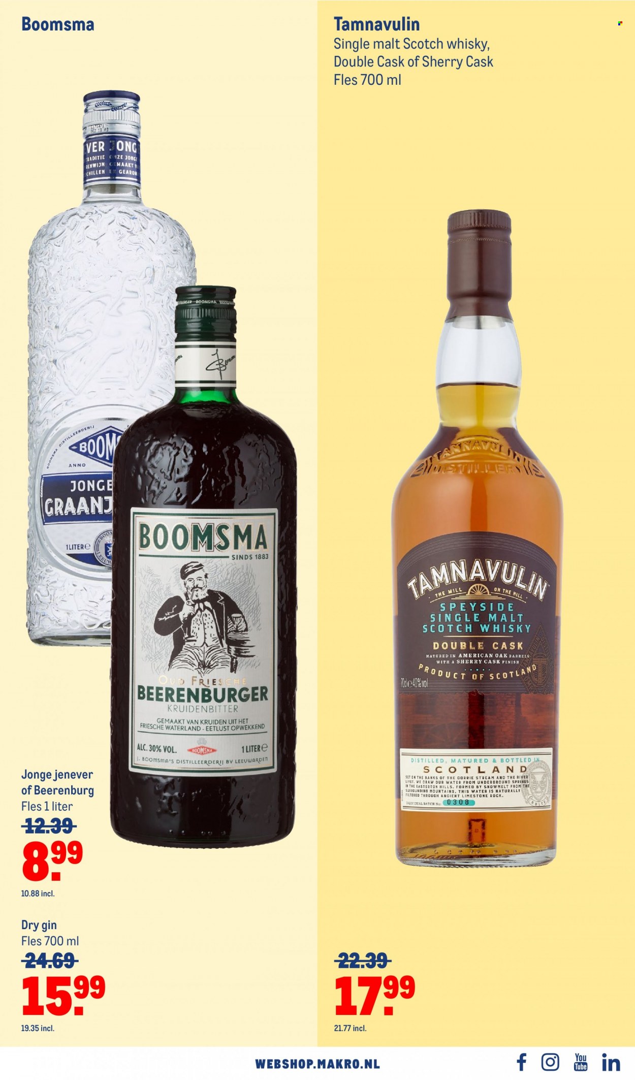 thumbnail - Makro-aanbieding - 6-7-2022 - 19-7-2022 -  producten in de aanbieding - Beerenburg, scotch whisky, Single Malt, whisky, gin, Jenever. Pagina 39.