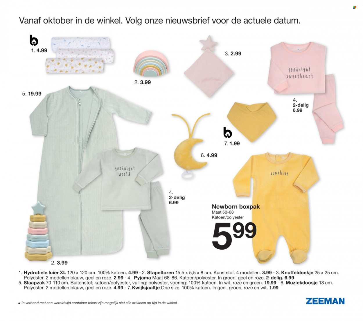 thumbnail - Zeeman-aanbieding - 1-7-2022 - 31-12-2022 -  producten in de aanbieding - luiers, pyjama, slaapzak. Pagina 11.