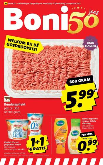 Boni-aanbieding - 17.8.2022 - 23.8.2022.