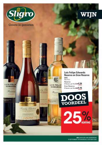 Sligro-aanbieding - 15.9.2022 - 3.10.2022.