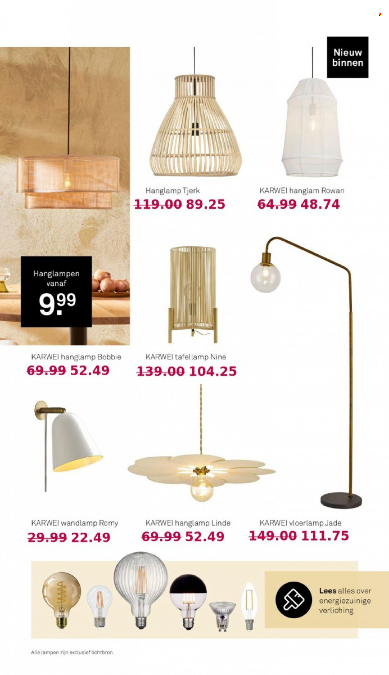 thumbnail - Karwei-aanbieding -  producten in de aanbieding - lamp, wandlamp, hanglampen, hanglamp, vloerlamp. Pagina 74.