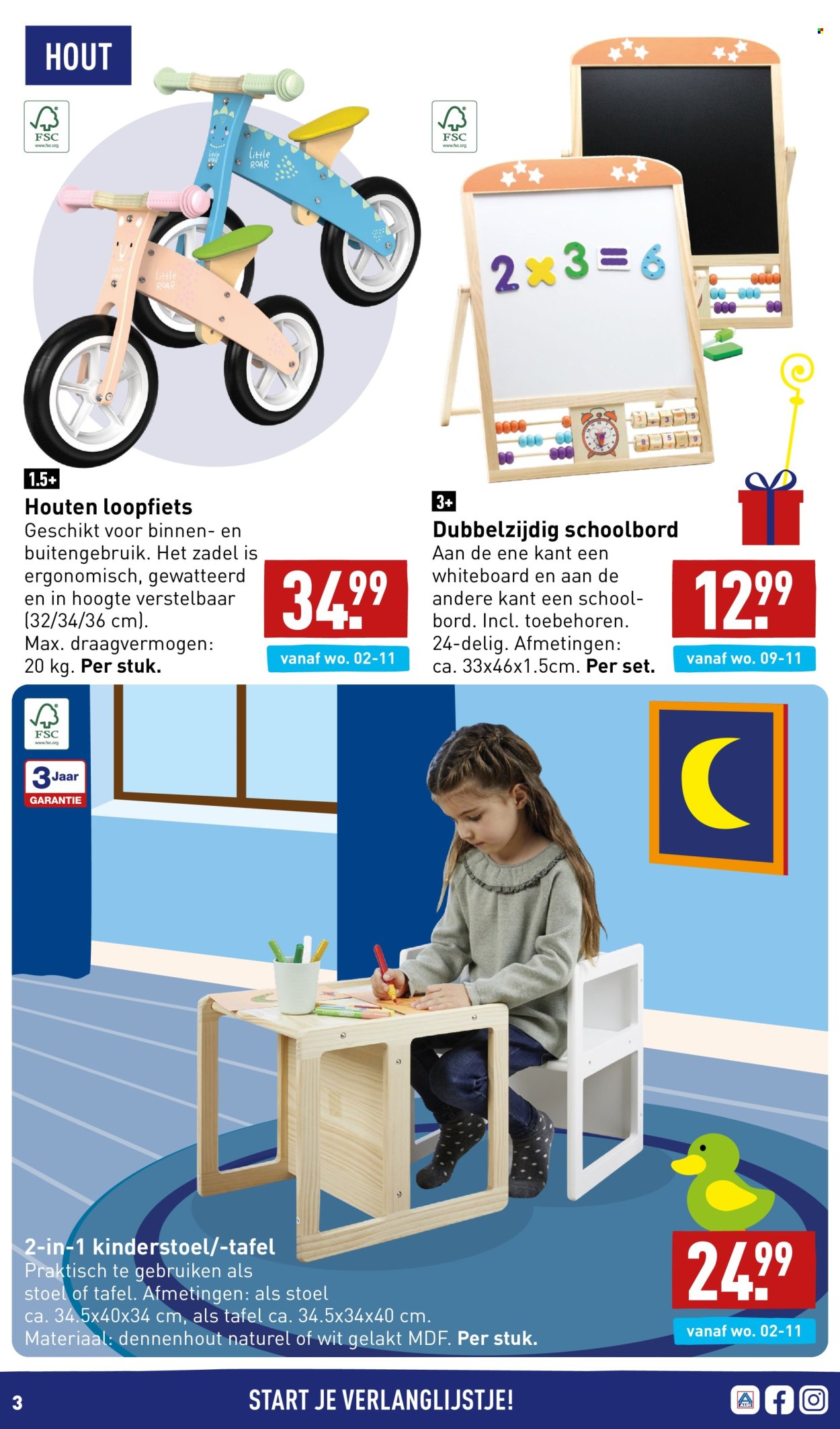 thumbnail - Aldi-aanbieding -  producten in de aanbieding - tafel, stoel, kinderstoel. Pagina 3.