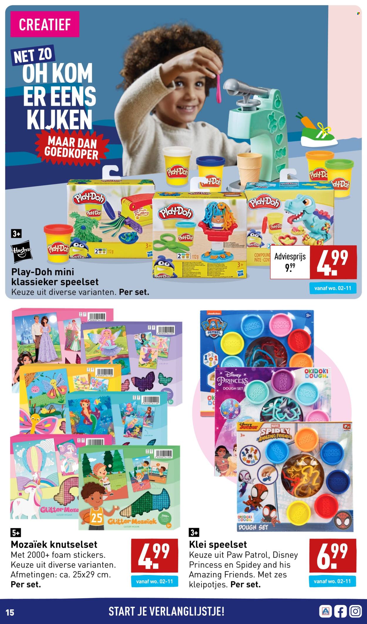 thumbnail - Aldi-aanbieding -  producten in de aanbieding - Disney, dough, paté, kom, Hasbro, Play-Doh. Pagina 15.