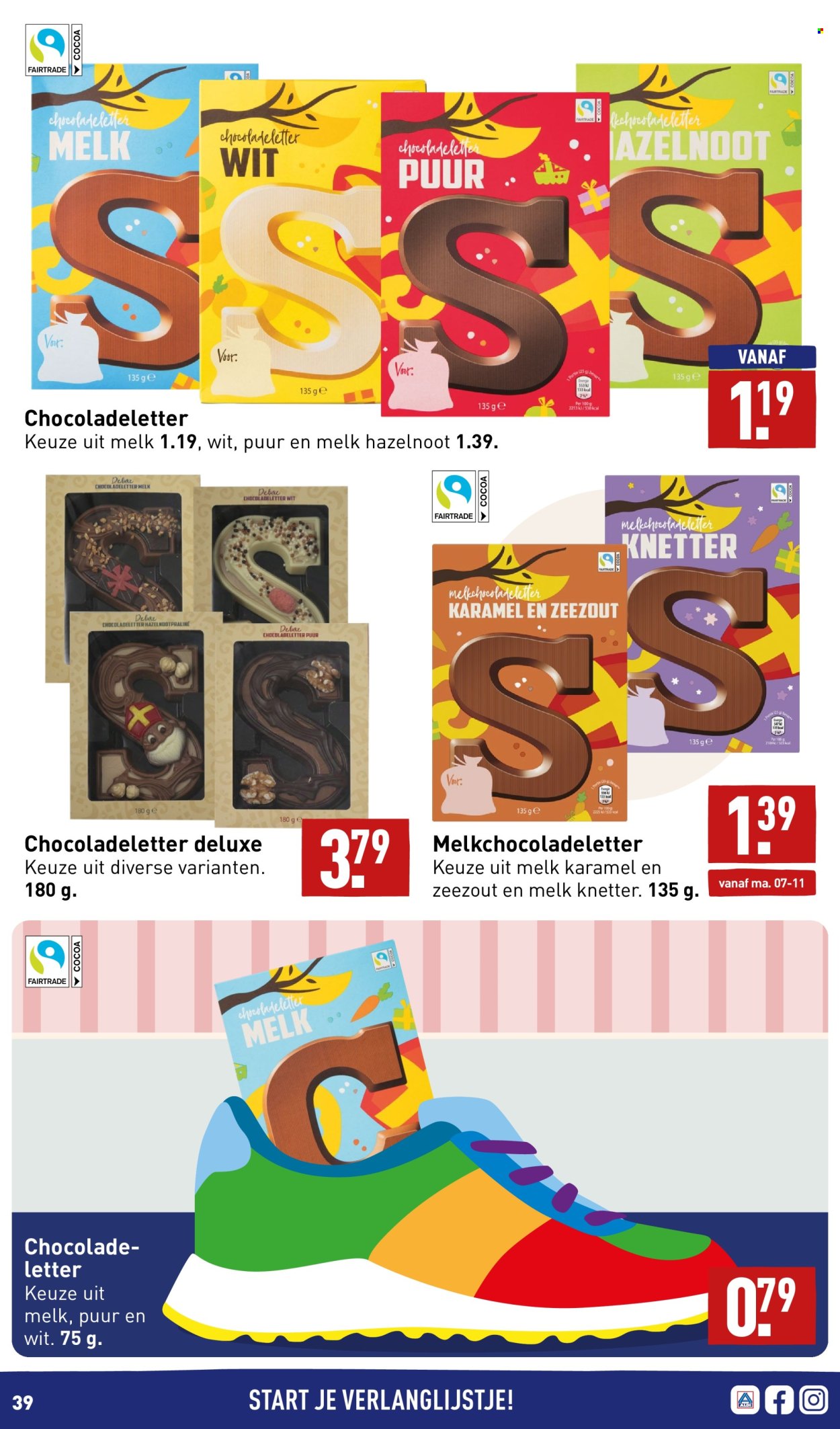 thumbnail - Aldi-aanbieding -  producten in de aanbieding - chocolade. Pagina 39.