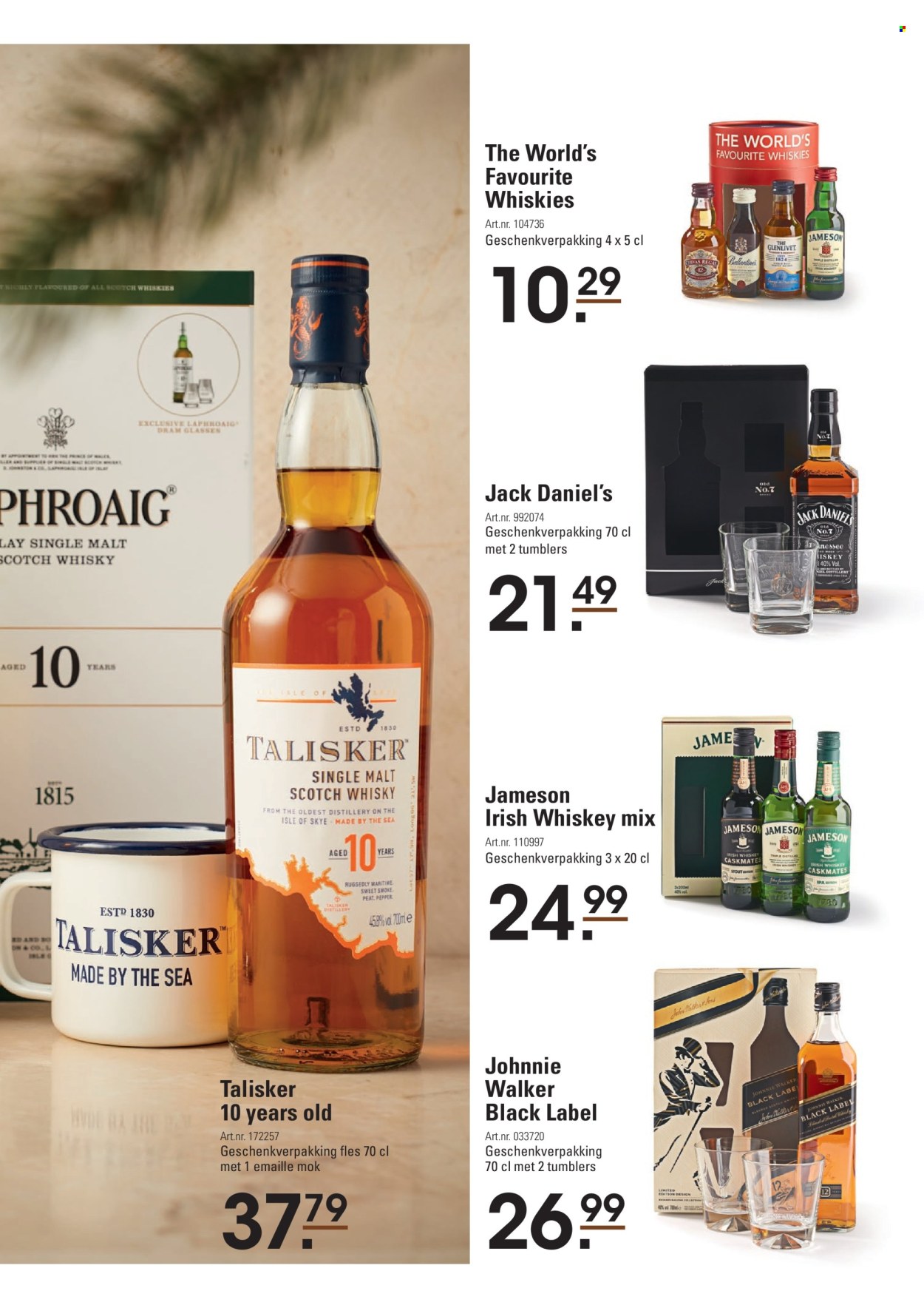 thumbnail - Sligro-aanbieding - 25-10-2022 - 31-12-2022 -  producten in de aanbieding - IPA, irish whiskey, Jack Daniel's, Jameson, scotch whisky, Single Malt, whiskey, whisky, Johnnie Walker, Talisker, Cars. Pagina 13.