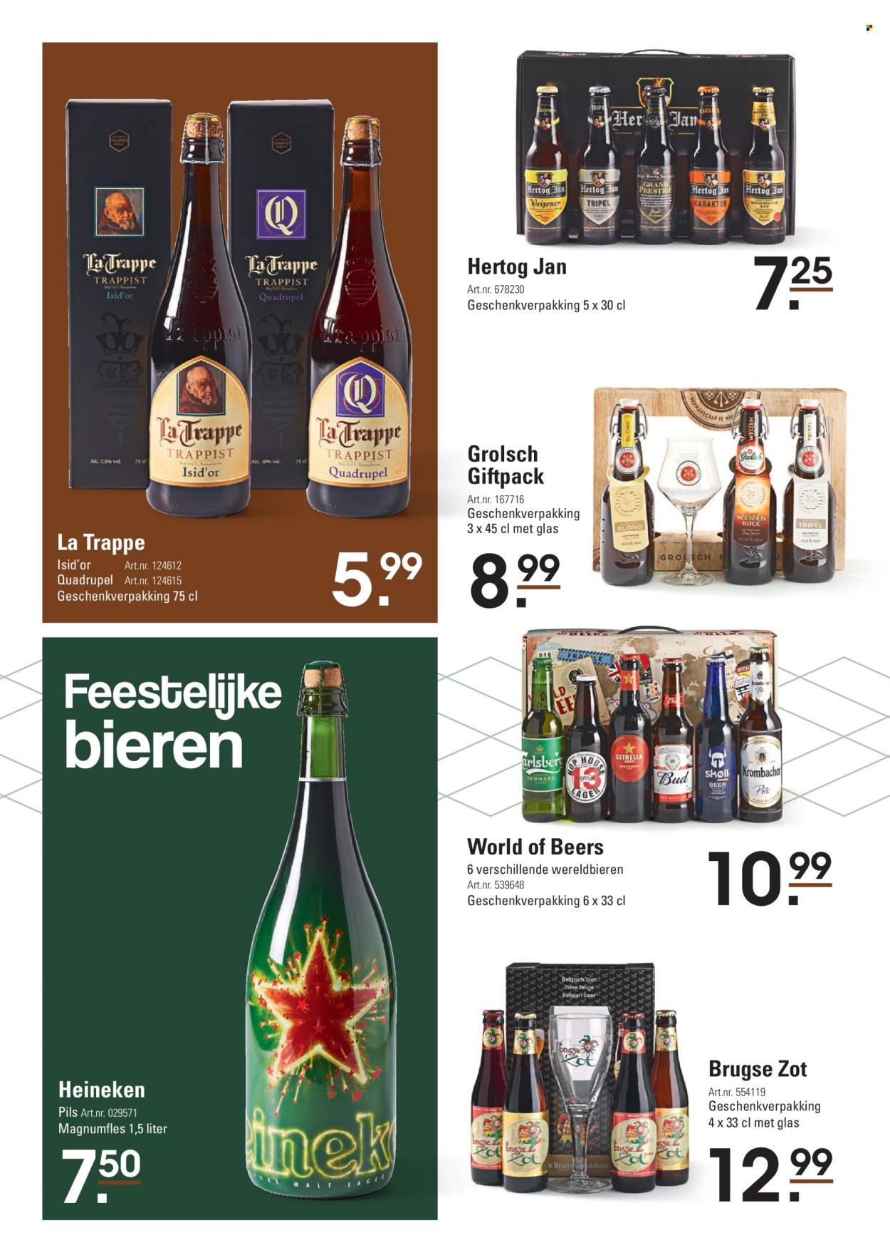 thumbnail - Sligro-aanbieding - 25-10-2022 - 31-12-2022 -  producten in de aanbieding - Heineken, Hertog Jan, Grolsch, bier, glazen. Pagina 14.