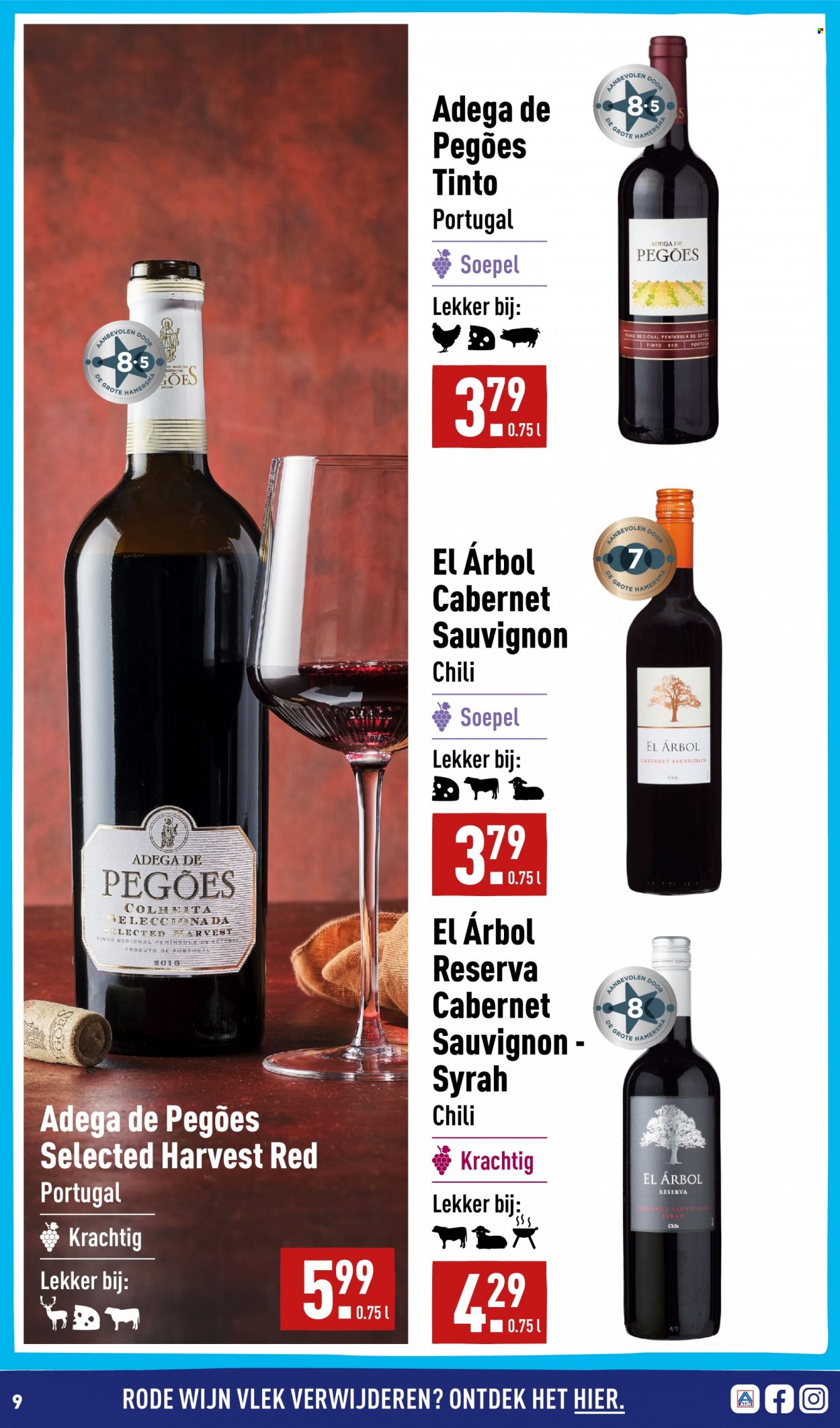 thumbnail - Aldi-aanbieding -  producten in de aanbieding - Cabernet Sauvignon, rode wijn, wijn, Syrah. Pagina 9.
