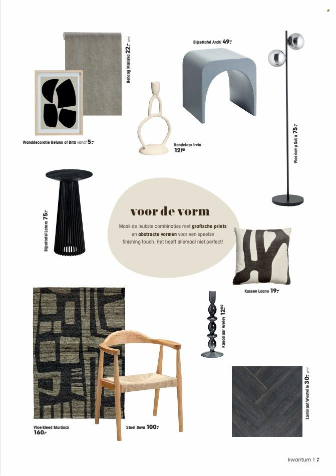 thumbnail - Kwantum-aanbieding -  producten in de aanbieding - behang, bijzettafel, stoel, kandelaar, vloerlamp, laminaat. Pagina 7.