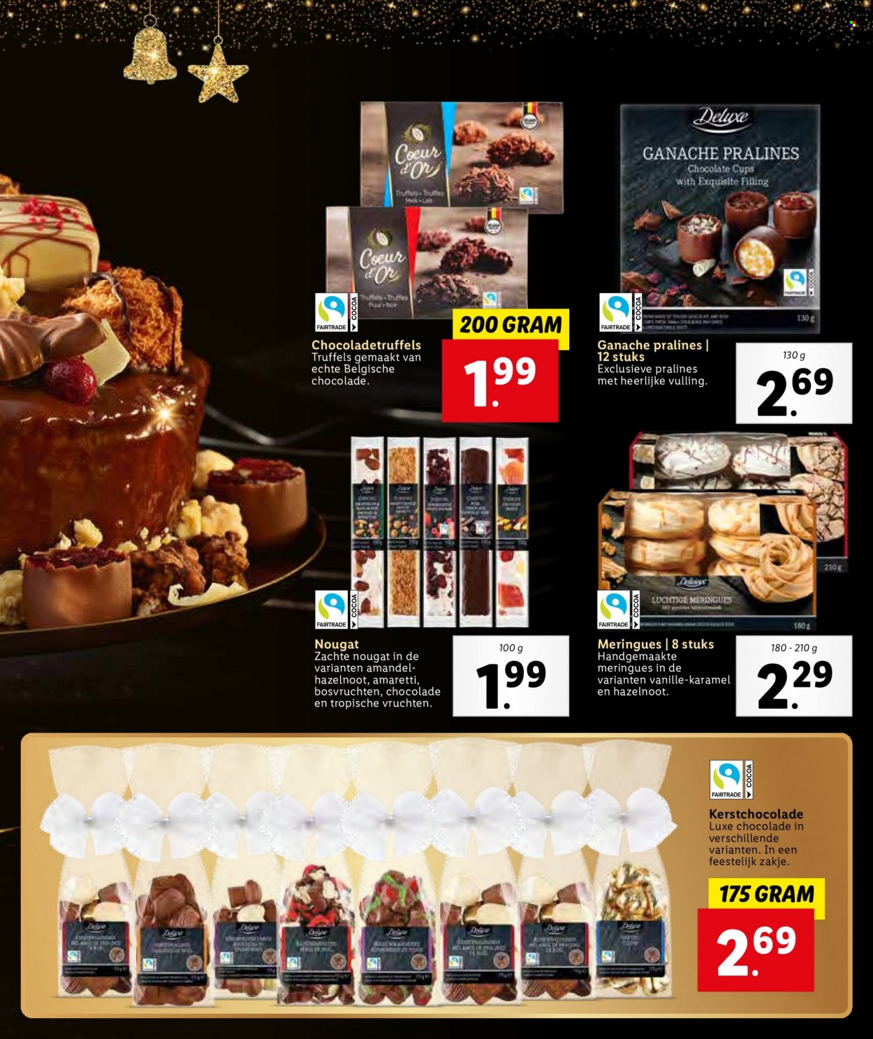 thumbnail - Lidl-aanbieding -  producten in de aanbieding - meringue, chocolade, kerstchocolade, nougat, Amaretti. Pagina 81.