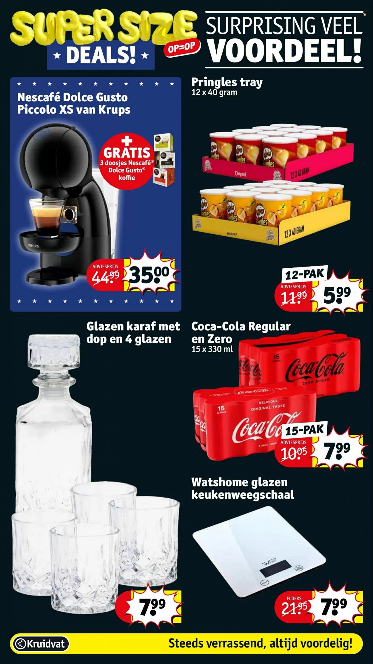thumbnail - Kruidvat-aanbieding - 22-11-2022 - 27-11-2022 -  producten in de aanbieding - Coca-Cola, Dolce Gusto, koffie, Nescafé, keukenweegschaal, glazen, Krups. Pagina 64.