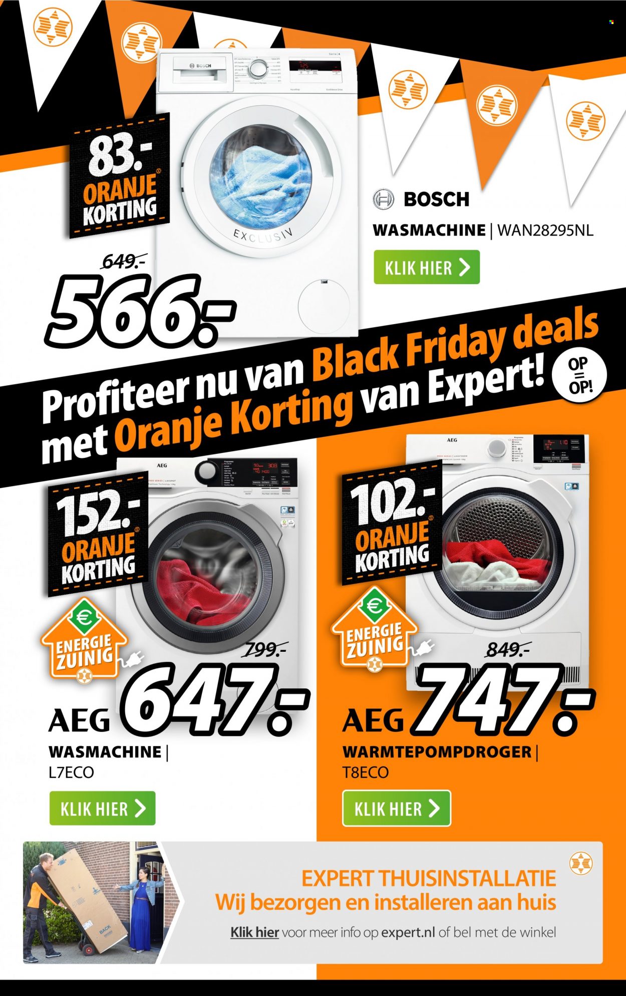 thumbnail - Expert-aanbieding - 21-11-2022 - 28-11-2022 -  producten in de aanbieding - AEG, Bosch, wasmachine, warmtepompdroger. Pagina 15.