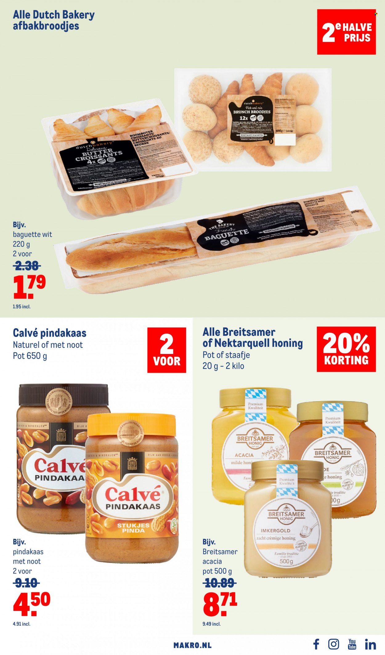 thumbnail - Makro-aanbieding - 23-11-2022 - 6-12-2022 -  producten in de aanbieding - baguette, broodje, croissant, Calvé, pindakaas, Bach, mineralen. Pagina 27.