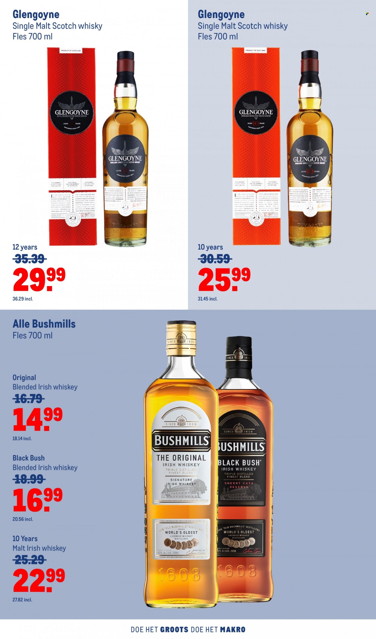 thumbnail - Makro-aanbieding - 23-11-2022 - 6-12-2022 -  producten in de aanbieding - irish whiskey, scotch whisky, Single Malt, whiskey, whisky, Finish. Pagina 40.