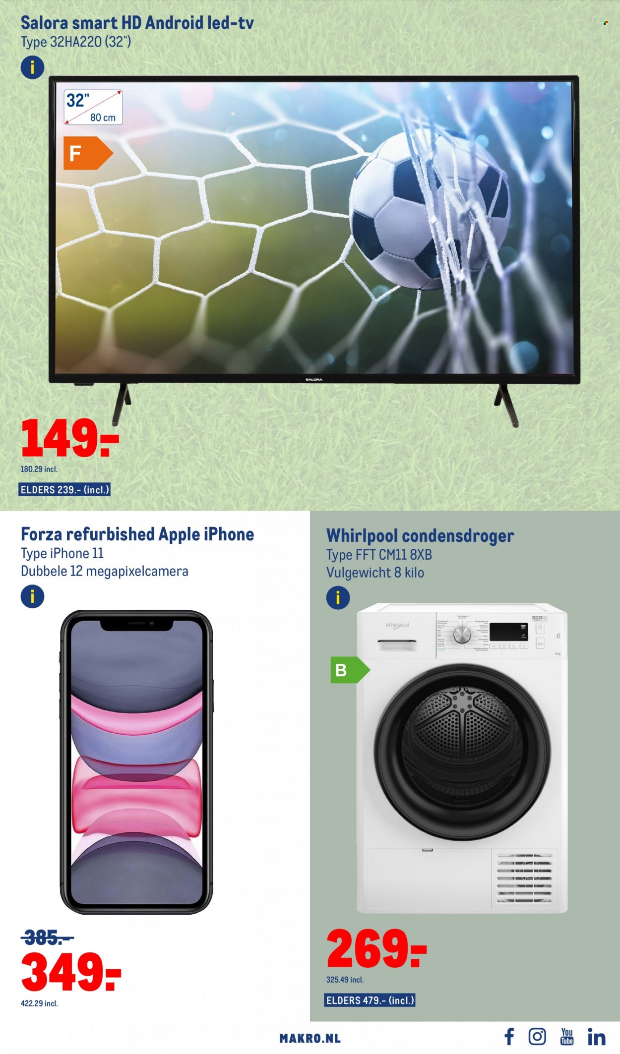 thumbnail - Makro-aanbieding - 23-11-2022 - 6-12-2022 -  producten in de aanbieding - iPhone, iPhone 11, TV, Whirlpool. Pagina 19.
